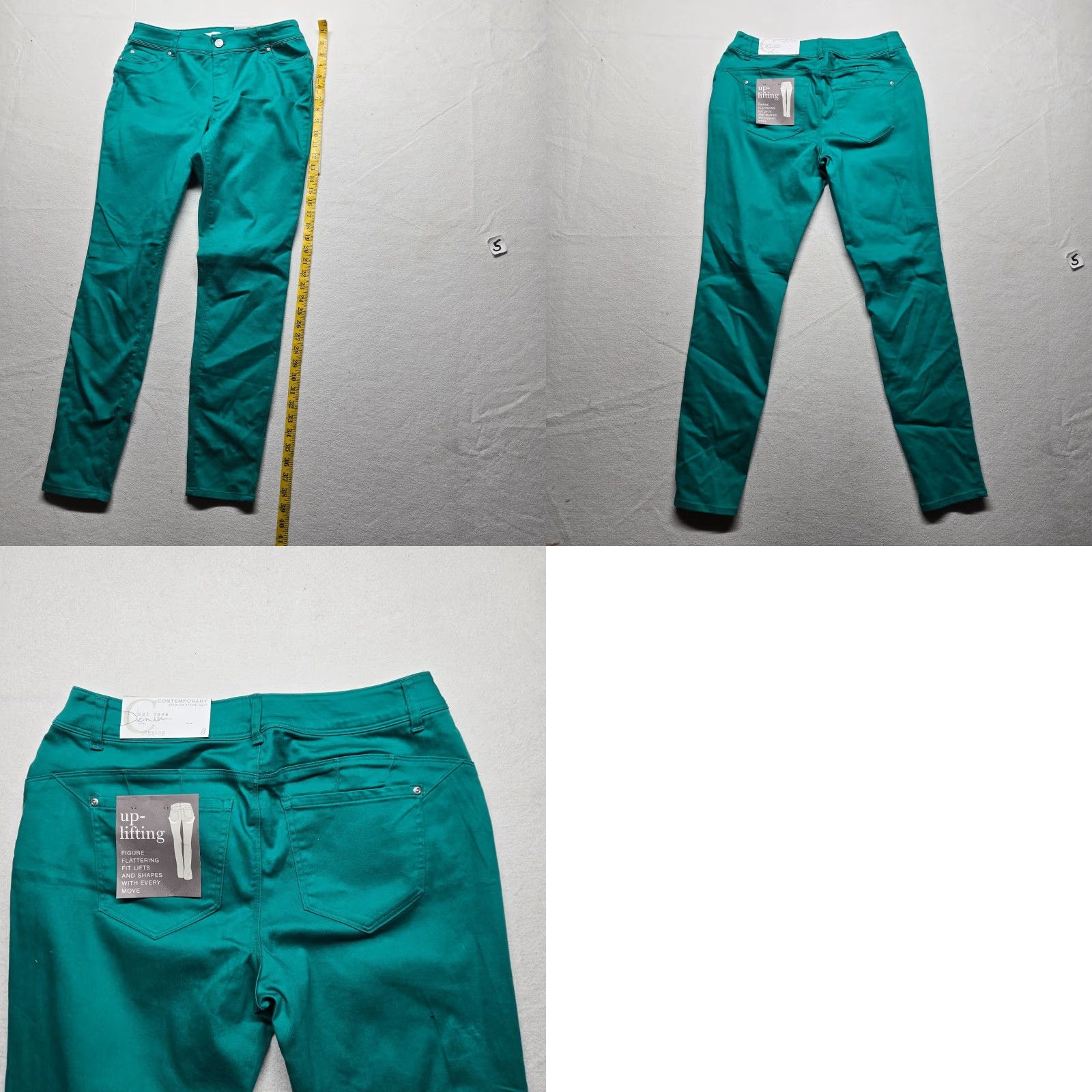 Vintage Cato Womens Pants Mid-Rise Slim Fit Chino Stretch Cotton Blue Size 8 Casual Business Travel Size 30" / US 8 / IT 44 - 8 Thumbnail