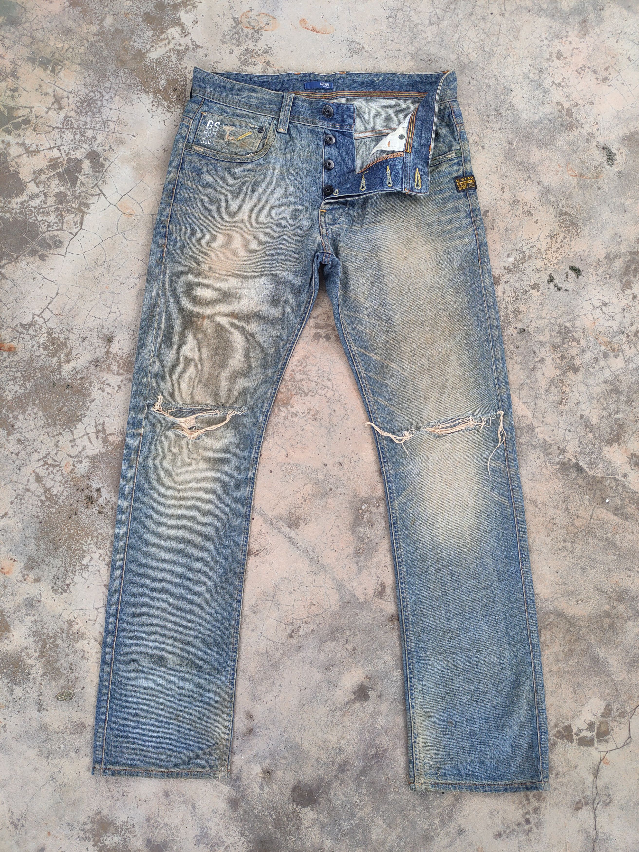 G-Star VINTAGE GSTAR RUSTY DISTRESSED JEAN DENIM PANTS Size US 33 - 1 Thumbnail