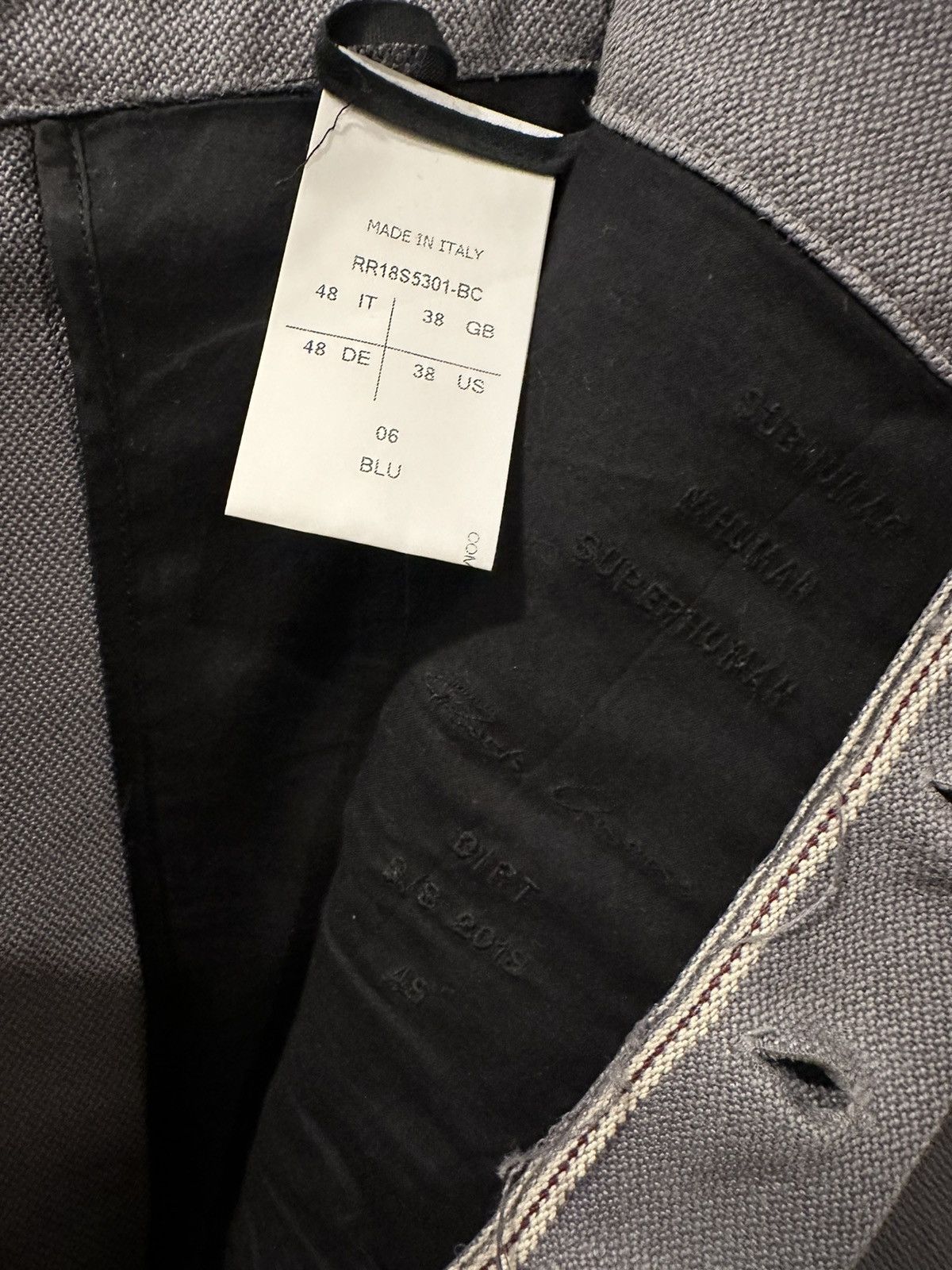 Rick Owens Blu Dirt Jeans - RR18S5301-BC Size US 32 / EU 48 - 3 Thumbnail
