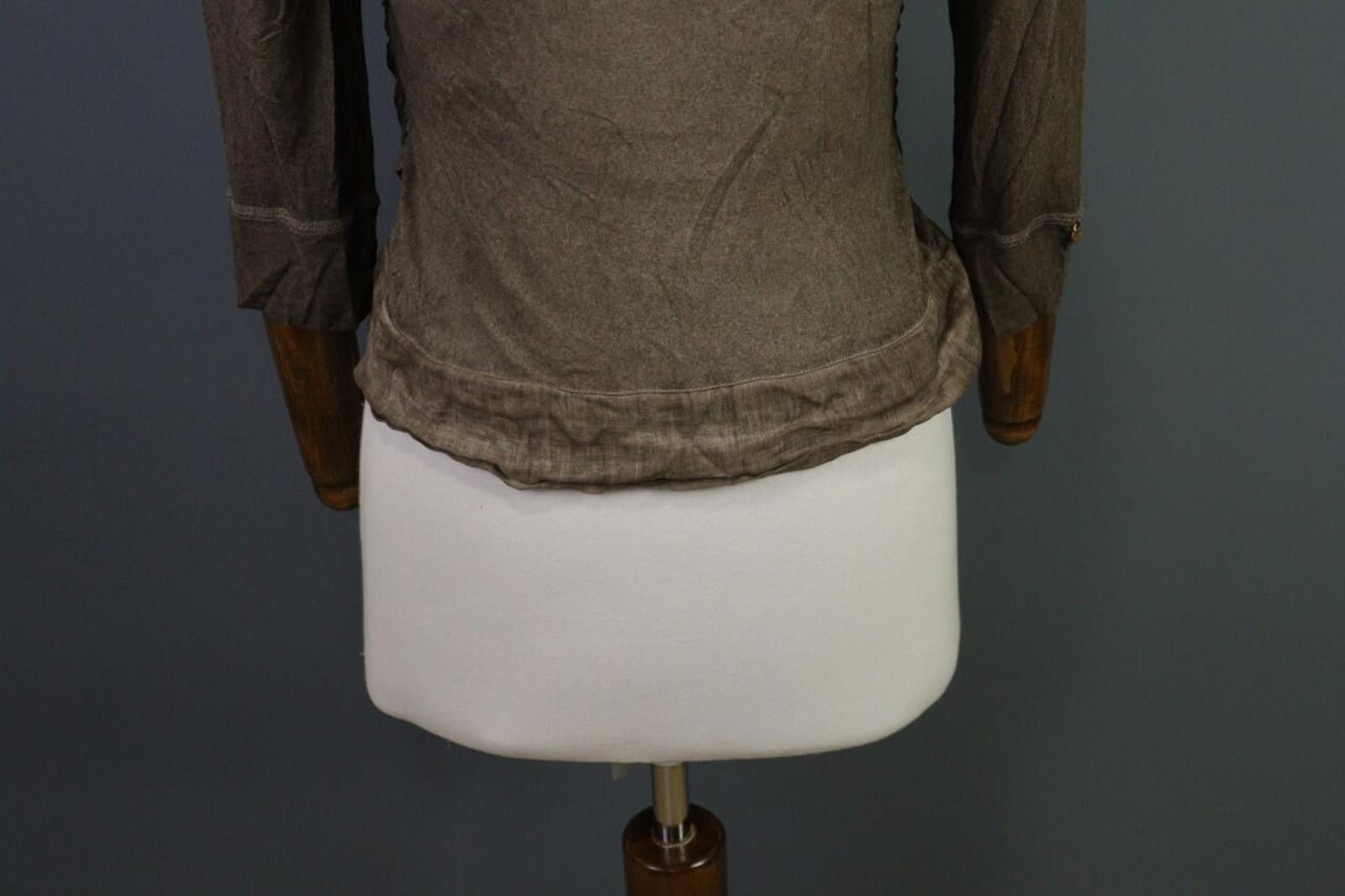 Designer Elisa Cavaletti Brown Designed Drawsting Cardigan Sweater Size M / US 6-8 / IT 42-44 - 12 Thumbnail