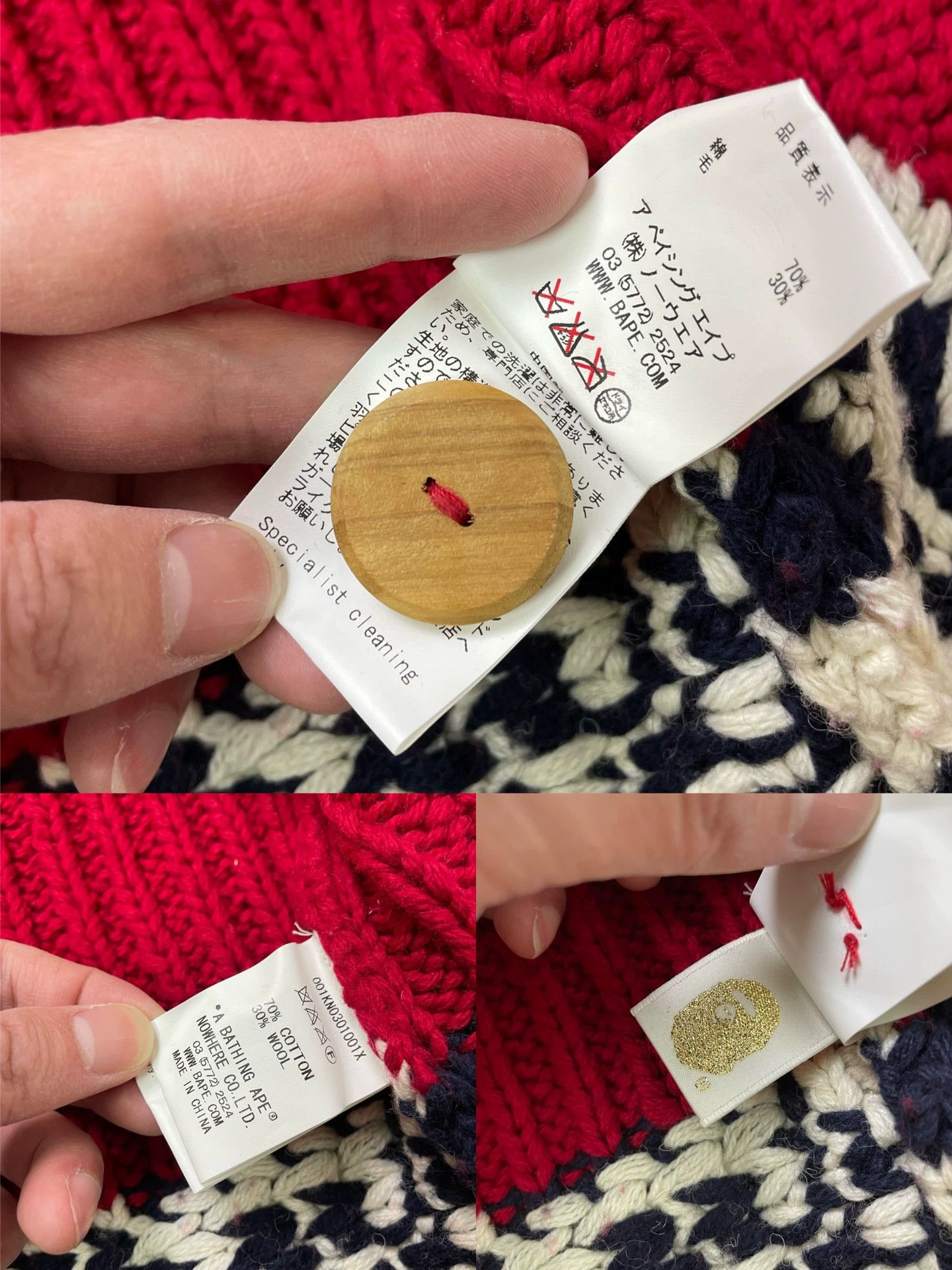 Bape BAPE APE HEAD Knit Sweater Jacket M Like New Rare Size US M / EU 48-50 / 2 - 9 Thumbnail