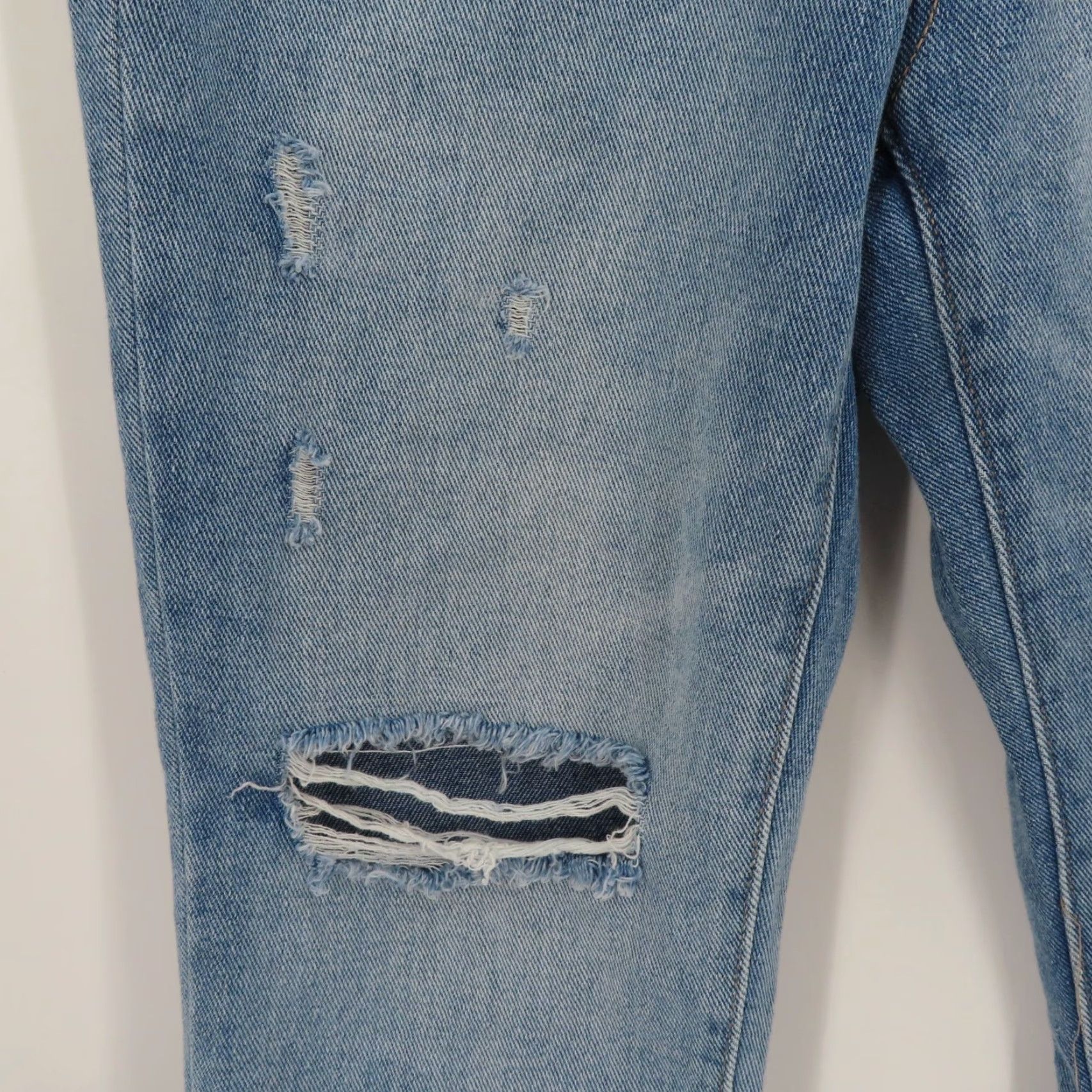 Vintage Time and Tru Jeans Women 6 High Rise Distressed Raw Hem Whiskered Blue Denim NEW Size 28" / US 6 / IT 42 - 3 Thumbnail
