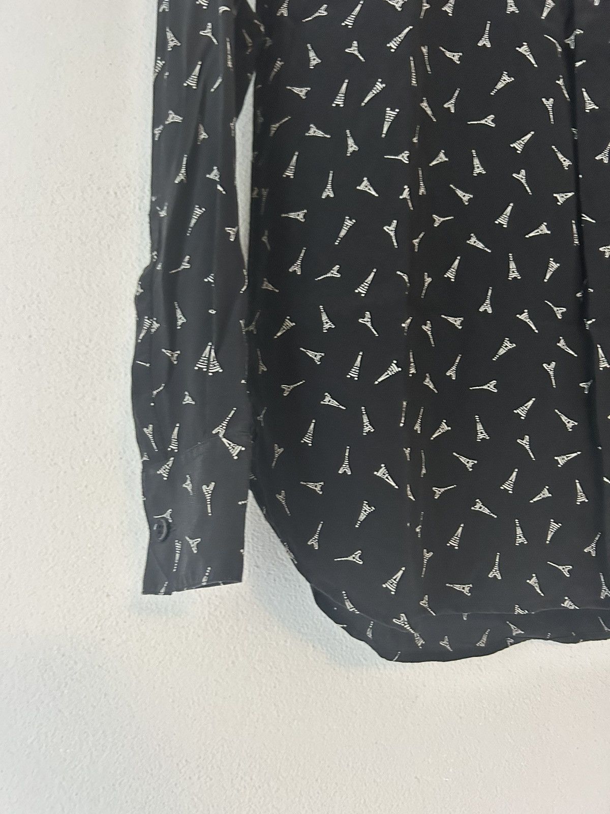 Saint Laurent Paris Eiffel Tower Print Silk Button-Up Shirt Size US S / EU 44-46 / 1 - 4 Thumbnail