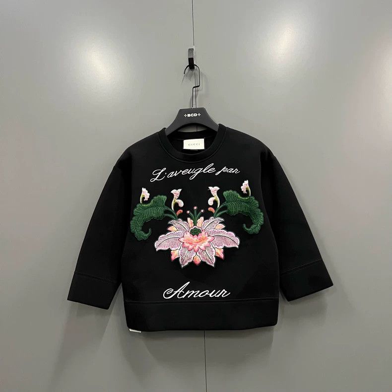 Gucci Gucci Black embroidered floral sweatshirt 2503-Nextarrow Size US XS / EU 42 / 0 - 1 Thumbnail