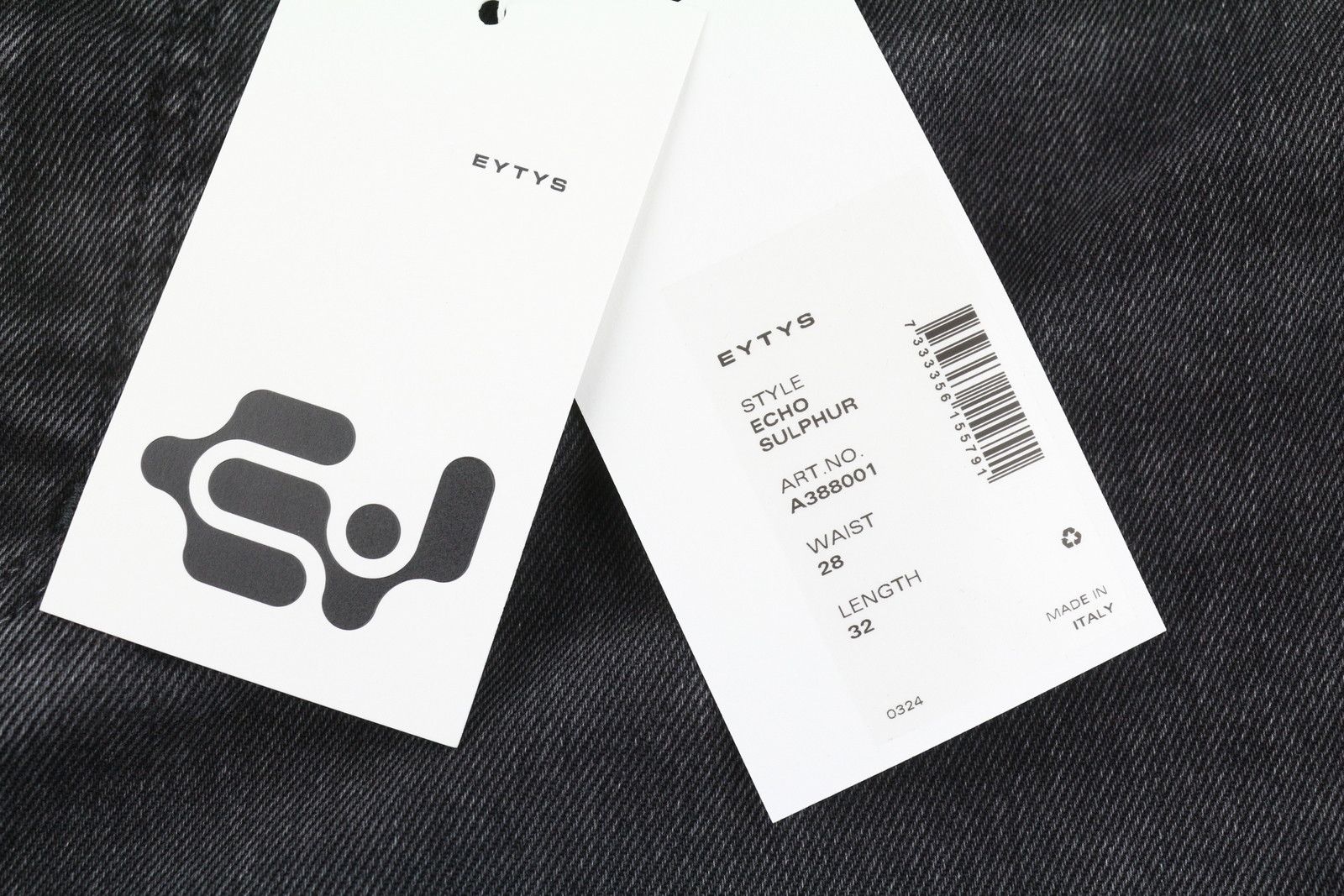 Eytys ECHO SULPHUR ULTRA BAGGY W28/L32 Black Faded RRP370 89317 Size 28" / US 6 / IT 42 - 7 Thumbnail