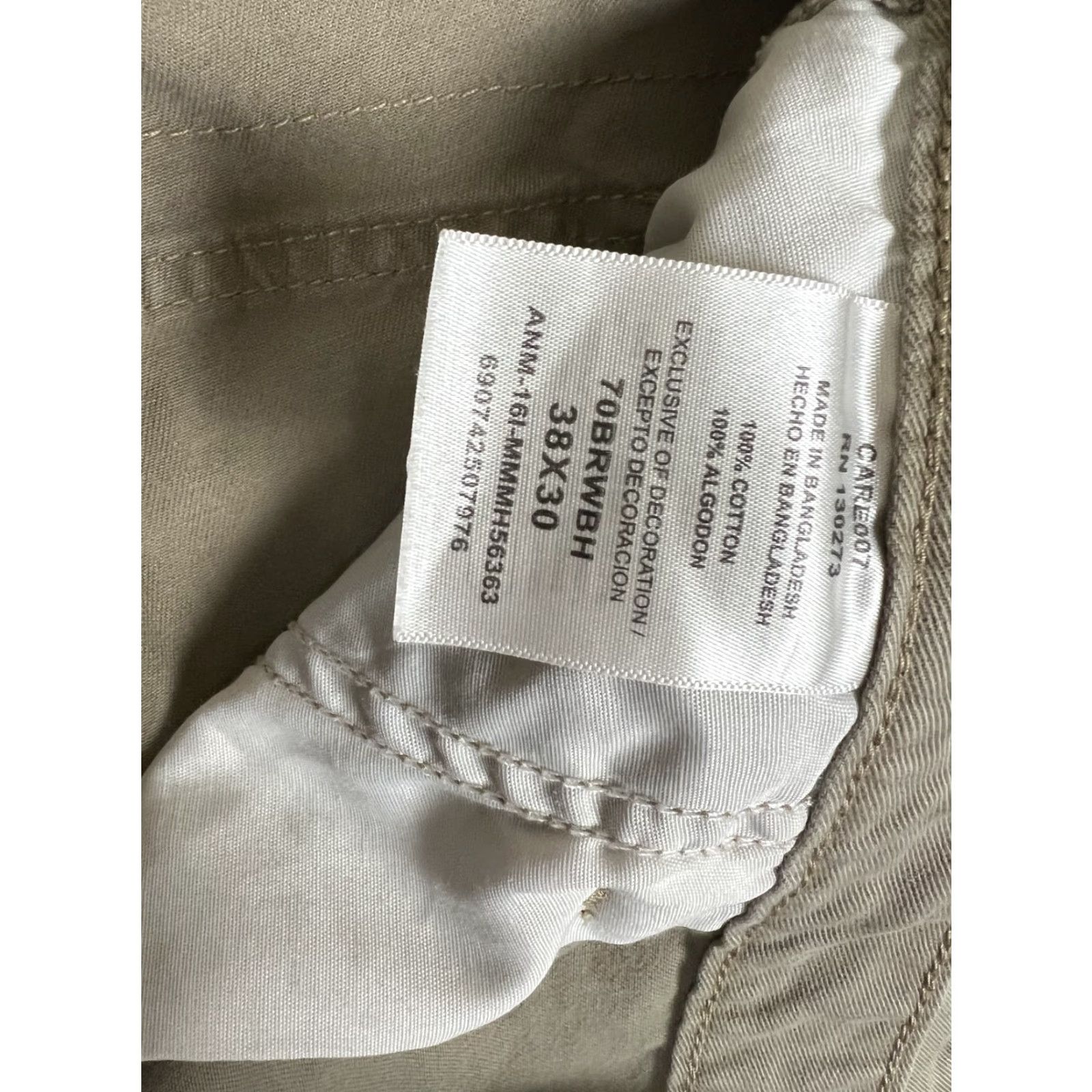 Wrangler Wrangler Relaxed Fit Cargo Pants Mens 38x30 Beige Cotton Spandex Straight 30in Inseam Casual Workwear Pocket Cargo N/A** Size US 38 / EU 54 - 5 Thumbnail