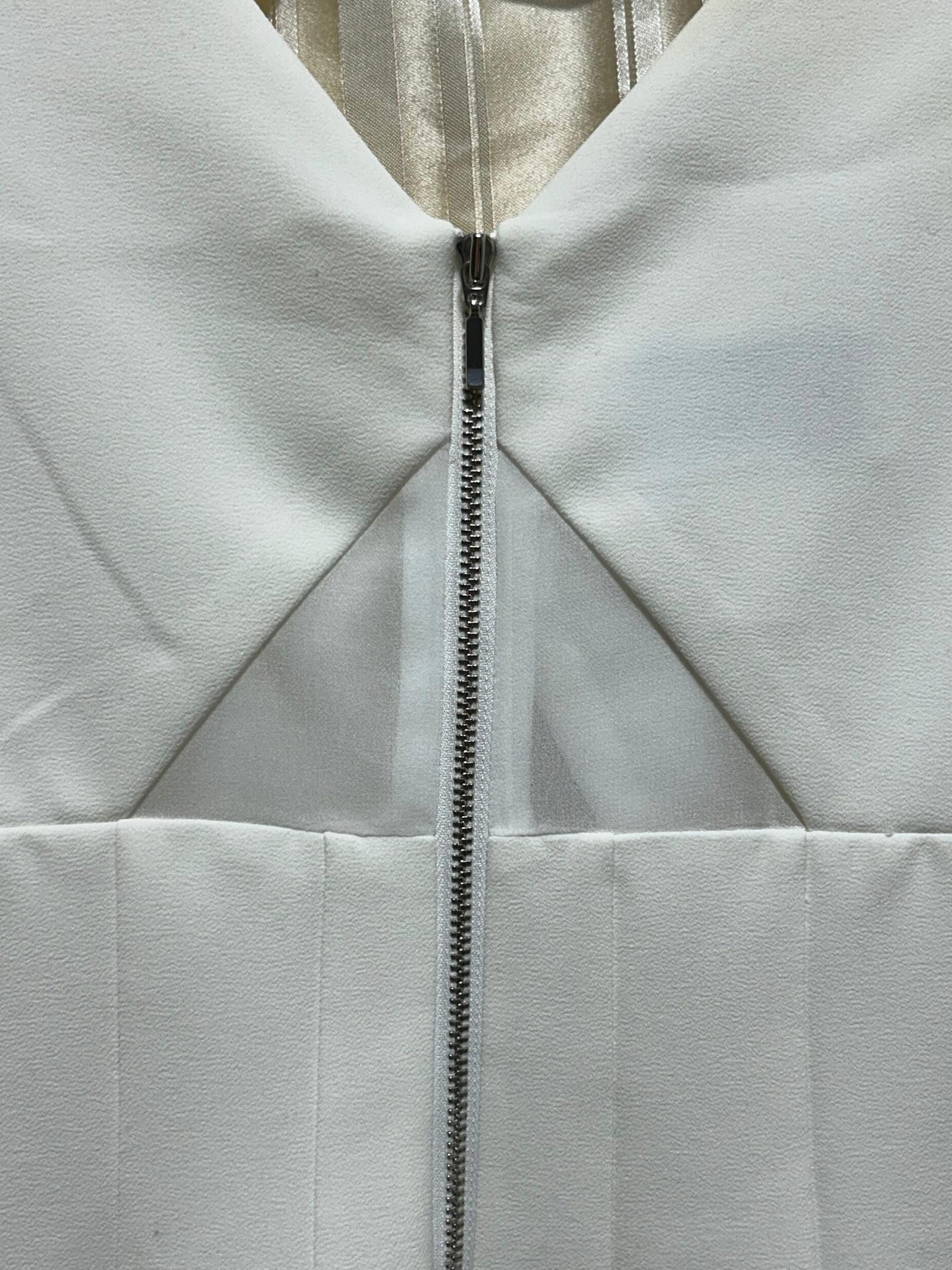 Designer Donna Morgan White Sleeveless Sheath Dress Size 6 Size M / US 6-8 / IT 42-44 - 7 Thumbnail