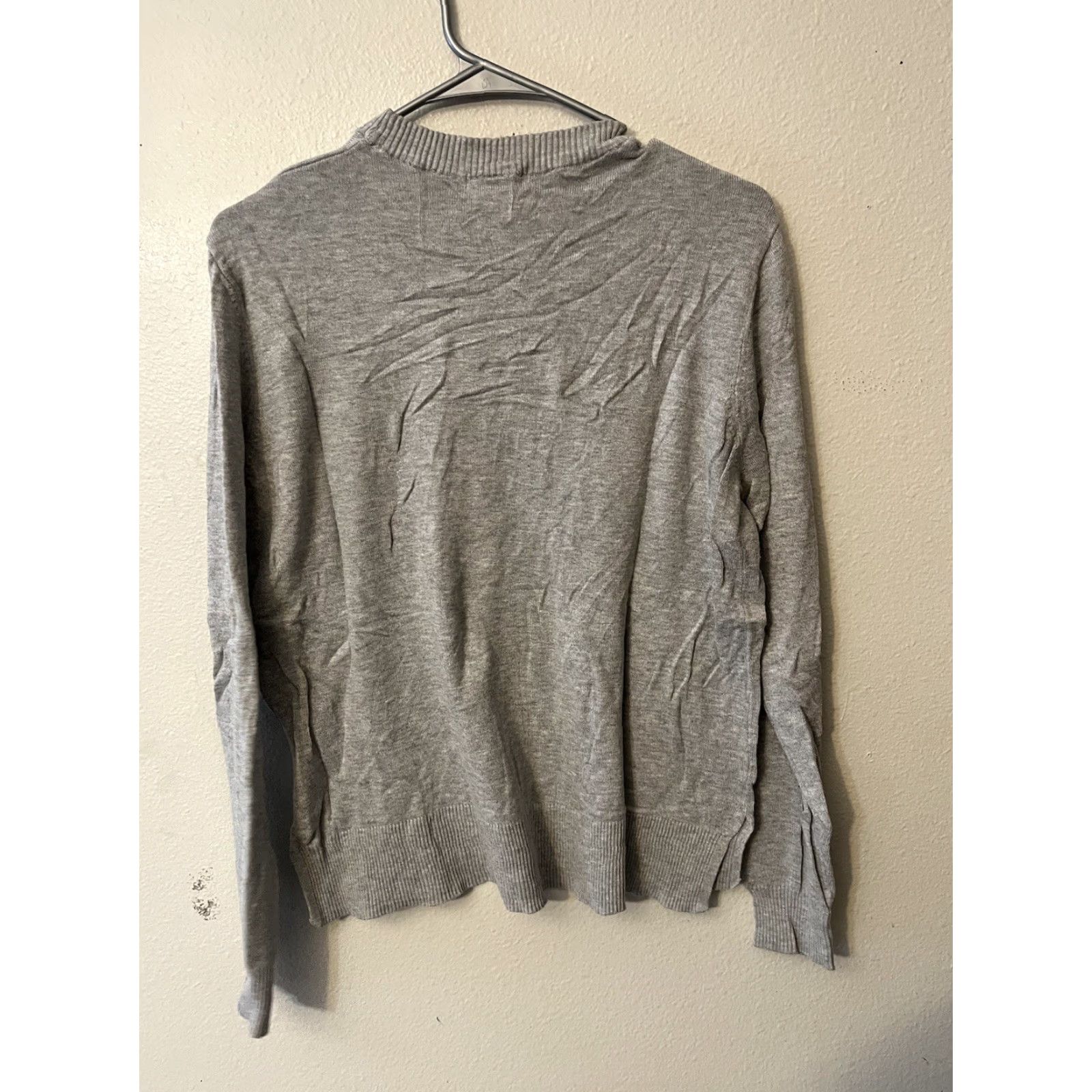 H&M H&M Women’s Knit Sweater Gray Basics Size M Pullover Knitted Cotton Long Sleeve Round Neck Women Size M / US 6-8 / IT 42-44 - 3 Thumbnail