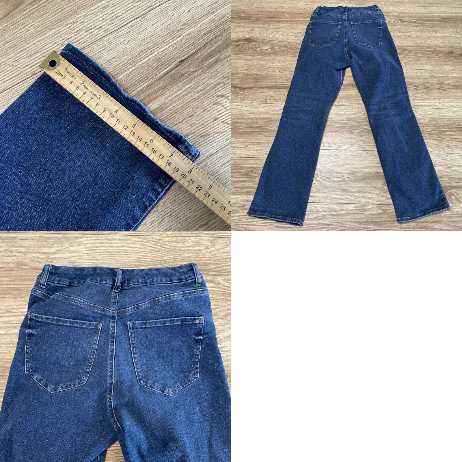 Express EXPRESS Women's Modern Straight Super High Rise Ultra Hyper Stretch Jeans Size Medium Blue Size 32" / US 10 / IT 46 - 8 Thumbnail