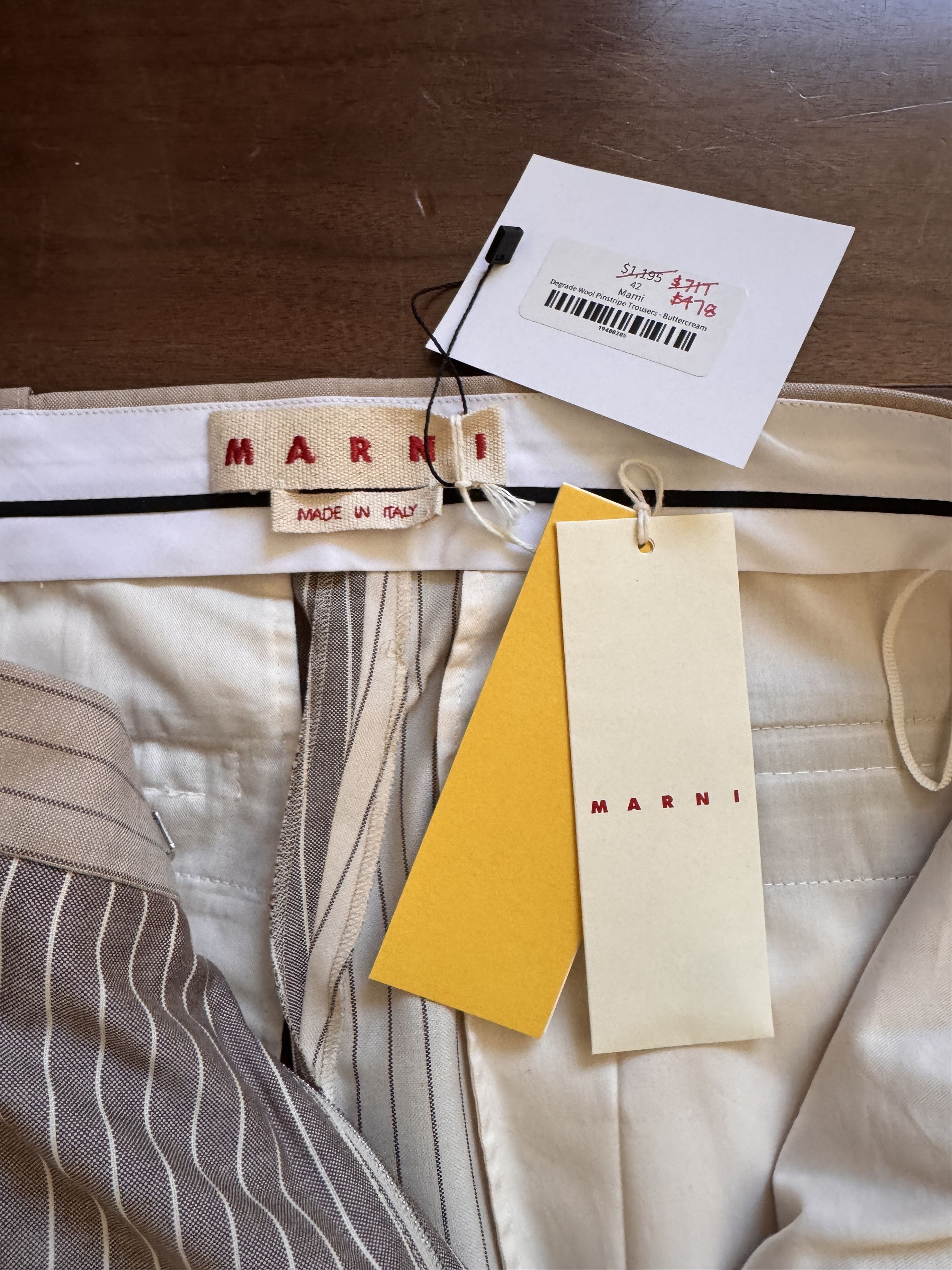 Marni Degrade Wool Pinstripe Trousers Size 28" / US 6 / IT 42 - 2 Thumbnail