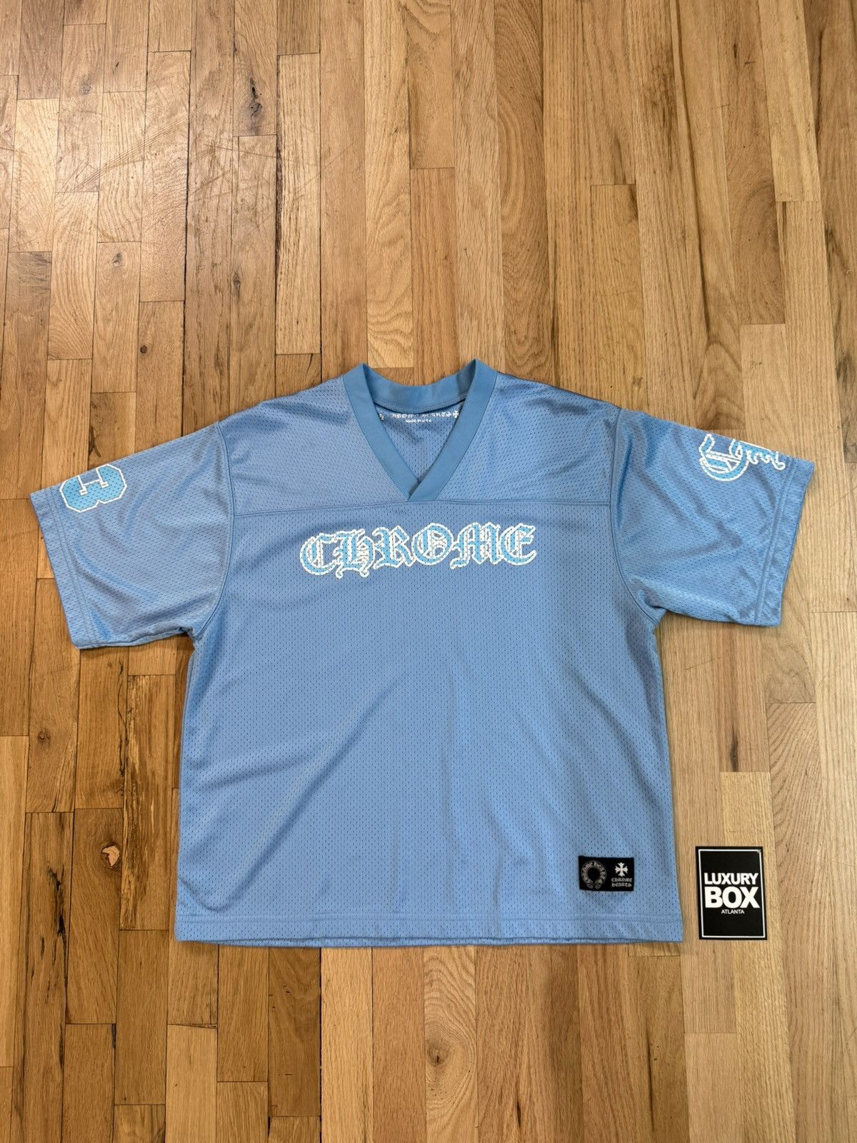 在庫少◆【Chrome Hearts】mesh スタジアム ジャージー ブルー Chrome Hearts Blue Mesh | Grailed