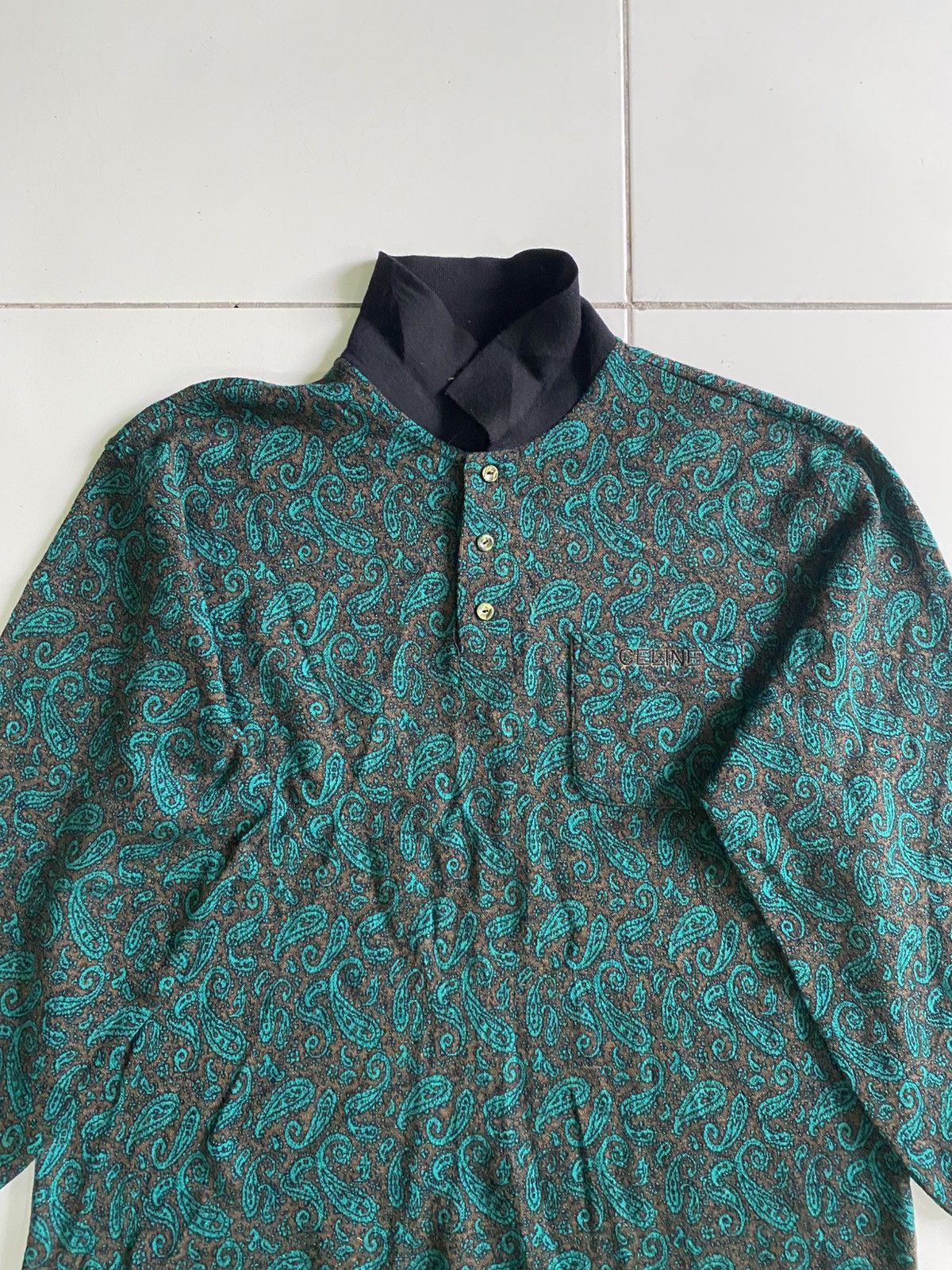 Celine Vintage Celine Paris Tropical Polo shirt Size US XL / EU 56 / 4 - 4 Thumbnail