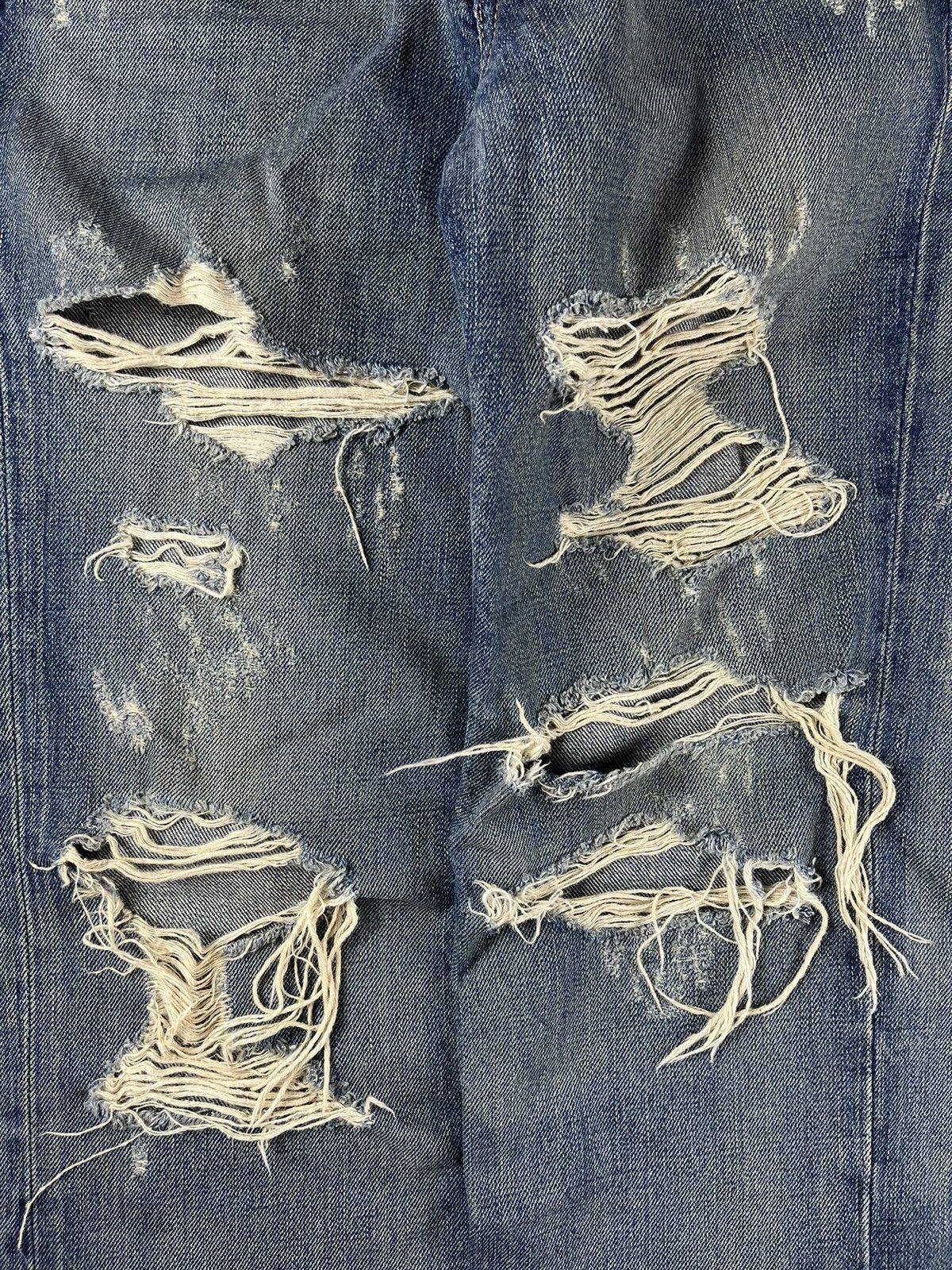 Comme des Garcons AW05 Junya Watanabe Faded Crash Denim Jeans Thrashed Size US 27 - 5 Thumbnail
