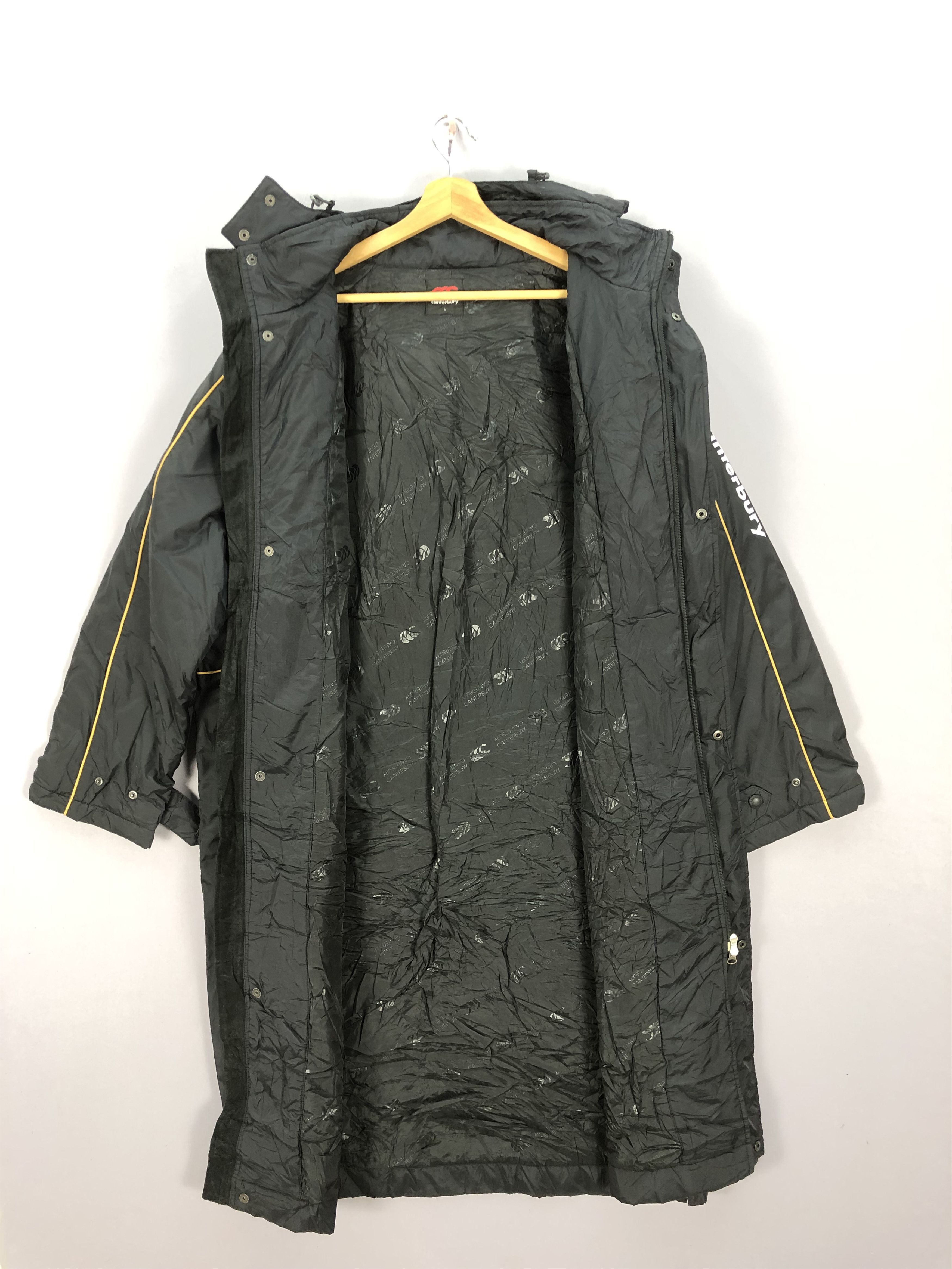 Canterbury of New Zealand × Vintage Vintage Canterbury All Black Long Coach Windbreaker Jacket Size US XL / EU 56 / 4 - 13 Thumbnail