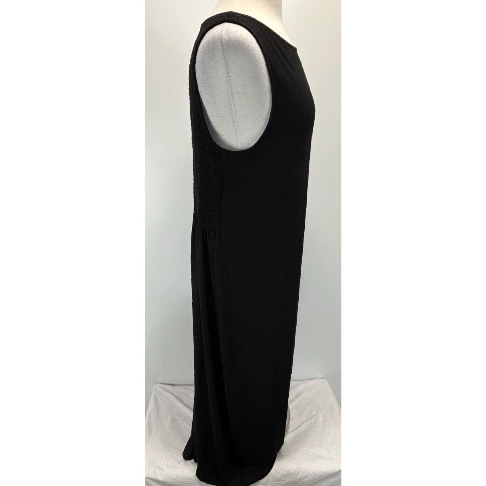 VINTAGE J. Jill Maxi Dress Sleeveless L Women Black Boho Summer Casual  Modern