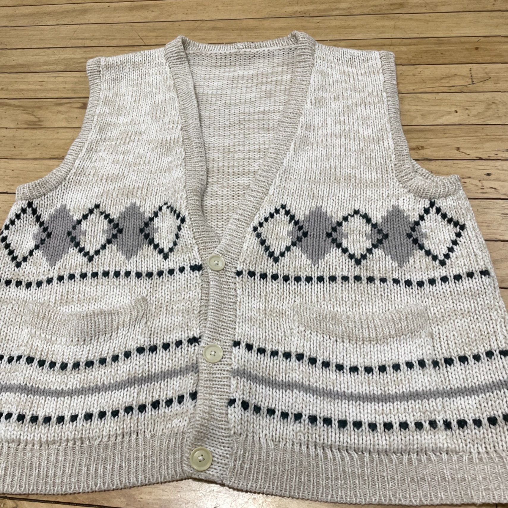 Vintage VINTAGE Cardigan Vest Men S Cream Tan Argyle Western Academic Old Money Soft Crop Preppy Shirt Size US S / EU 44-46 / 1 - 6 Thumbnail