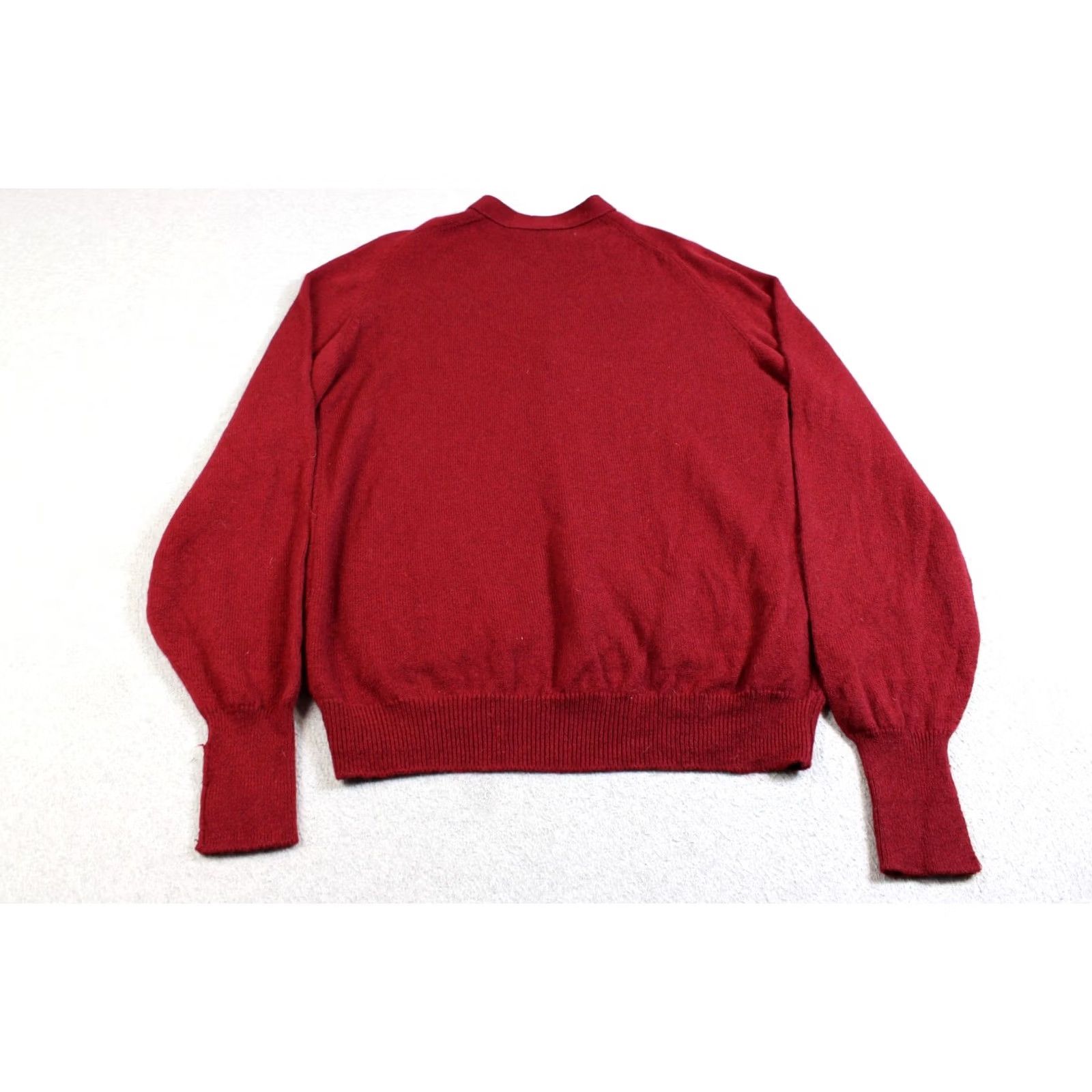 Vintage VINTAGE Wolsey Cardigan Men L Red V-Neck Pockets Knit Wool 100% Lambswool Scotland Heritage for Winter Casual Mens Size US L / EU 52-54 / 3 - 2 Thumbnail