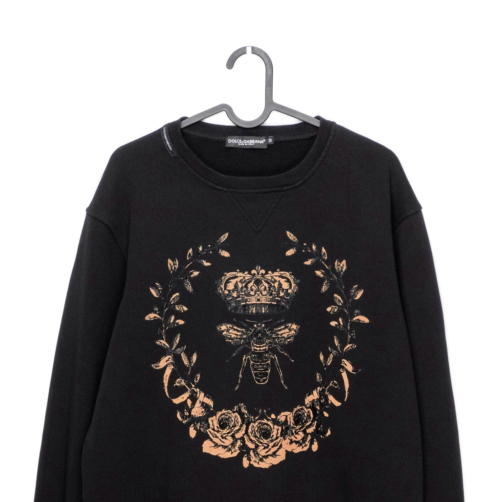 Dolce & Gabbana Dolce Gabbana Crown Bee Logo Floral Print Black Sweatshirt Size US L / EU 52-54 / 3 - 2 Thumbnail