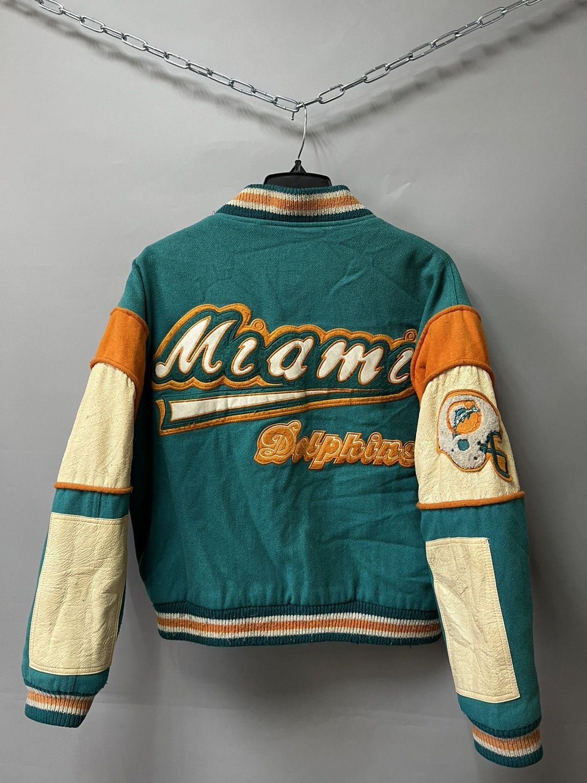 NFL × Vintage Vintage Miami Dolphins NFL Turquoise Blue Heavyweight Jacket Size US S / EU 44-46 / 1 - 2 Thumbnail