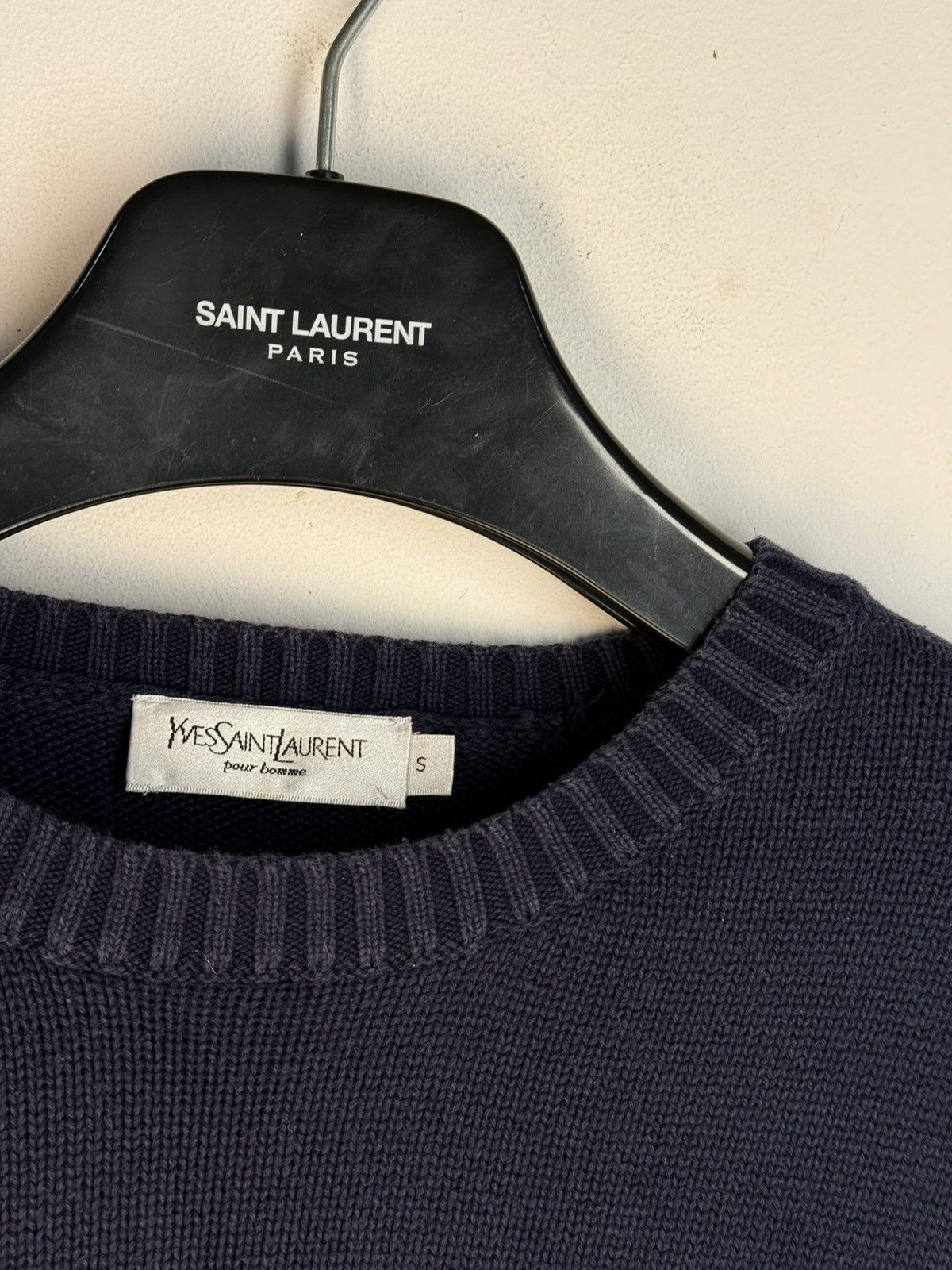 Yves Saint Laurent Navy YSL Sweater Knit Vintage Sweatshirt y2k crewneck Size US S / EU 44-46 / 1 - 10 Thumbnail