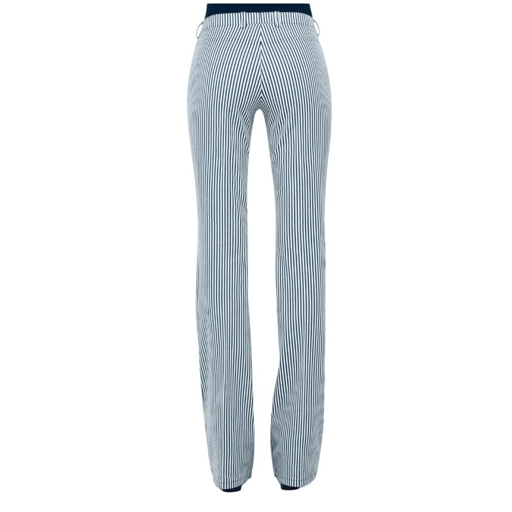 Akris Akris Punto Striped Blue/White Faye Boot-Cut Pants | Size 6 Size 28" / US 6 / IT 42 - 8 Thumbnail
