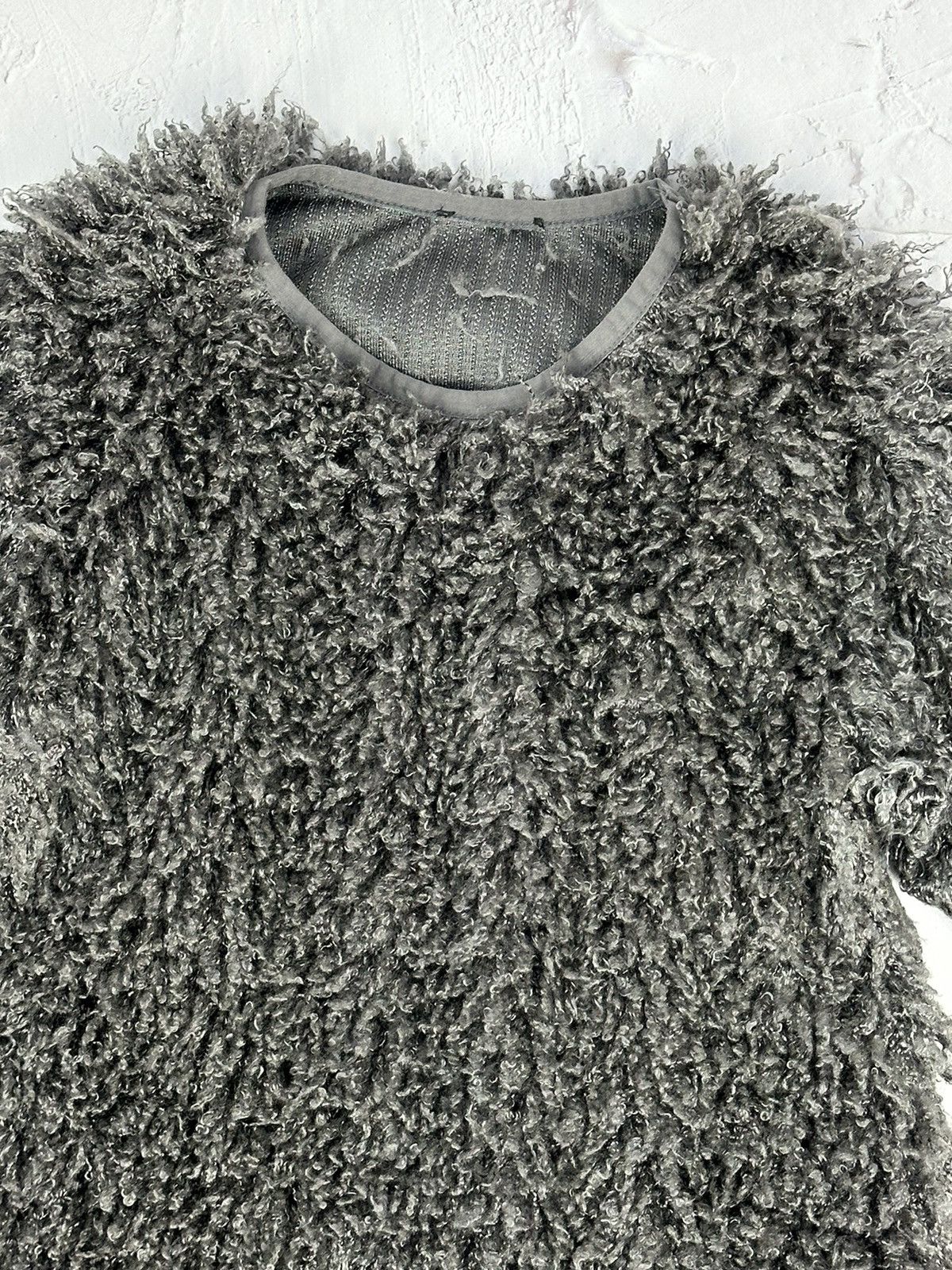 Japanese Brand × Vintage Y2K Vintage Grey Mohair Tee Size S / US 4 / IT 40 - 3 Thumbnail