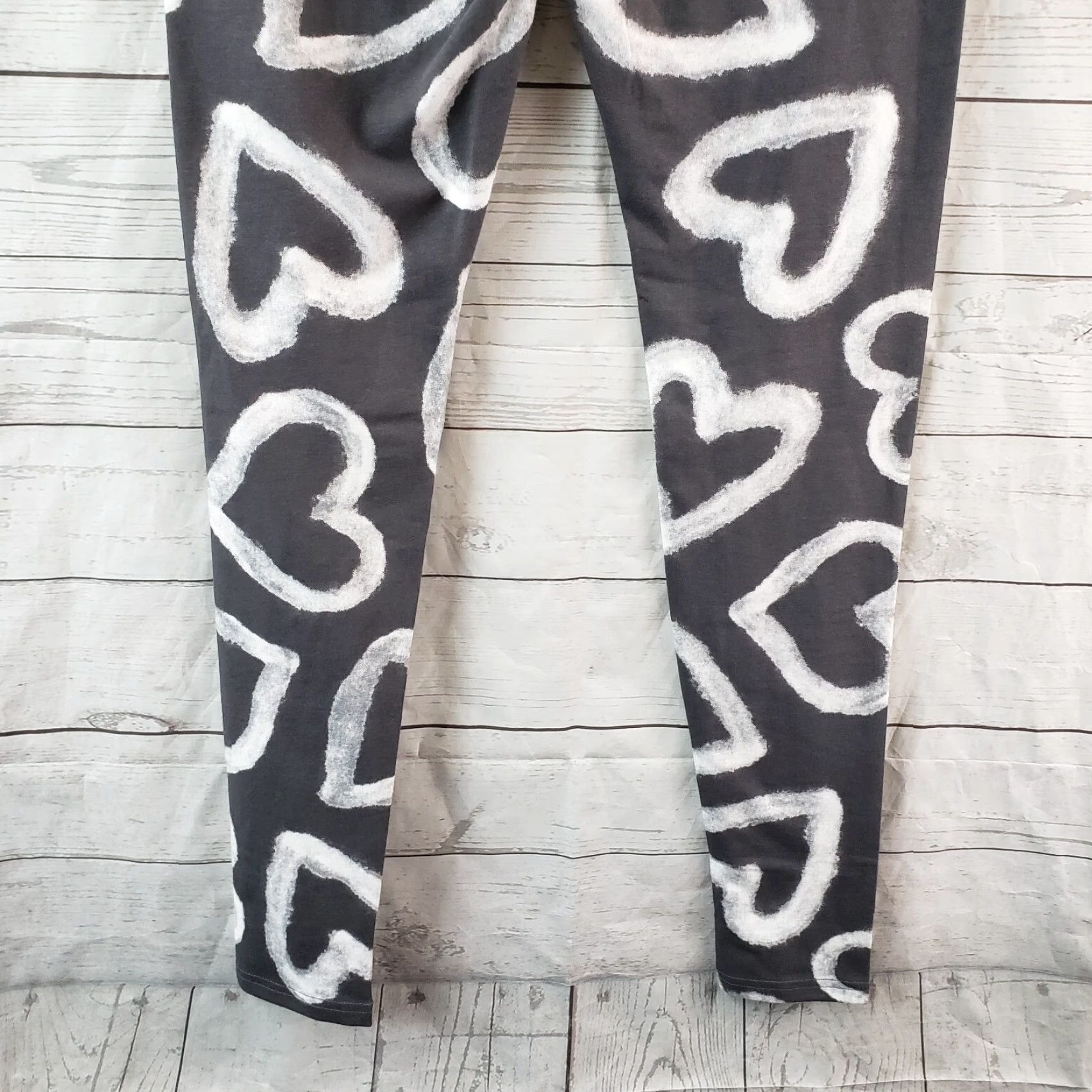 Vintage Wild Fable Womens Leggings XS Gray White Heart Print Cotton Blend Size 26" / US 2 / IT 38 - 5 Thumbnail