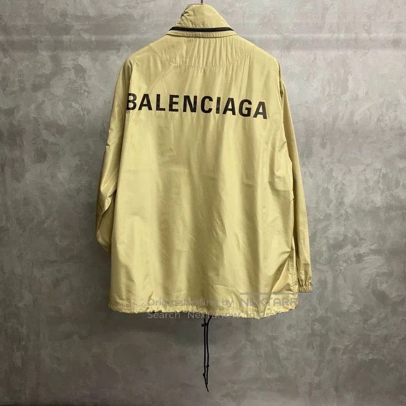 Balenciaga Balenciaga Khaki Logo Print Windbreaker Jacket. Size US L / EU 52-54 / 3 - 8 Thumbnail