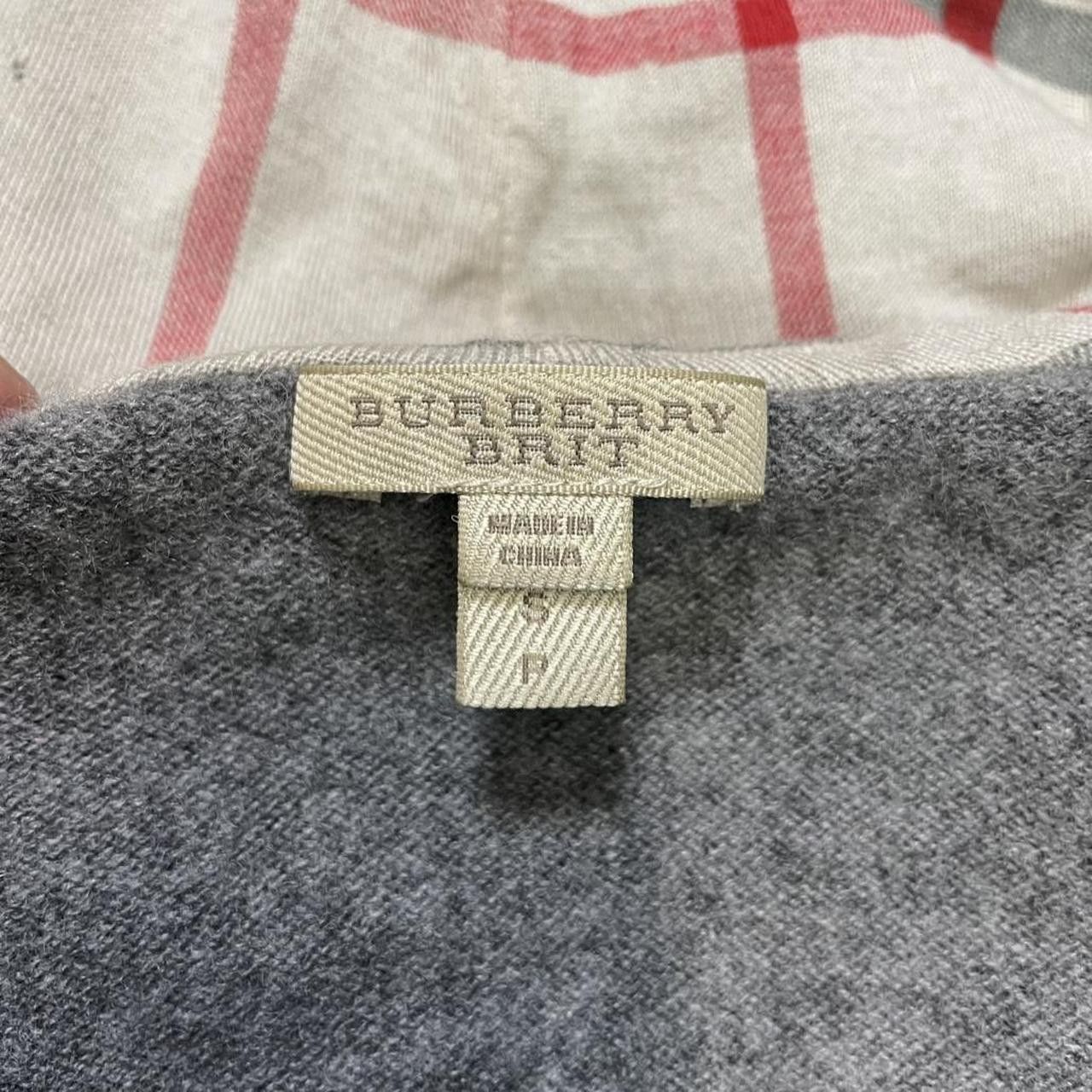 Burberry Burberry Brit Grey Cashmere Hooded Zip Jacket Size S Check Size S / US 4 / IT 40 - 3 Thumbnail