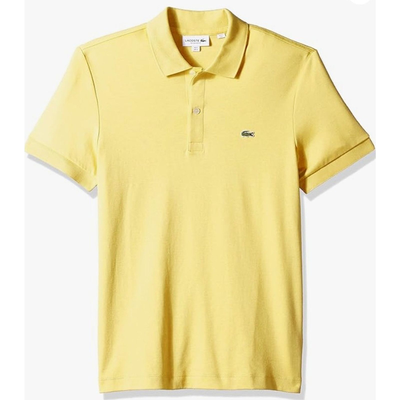 Lacoste Lacoste Mens Short Sleeve Jersey Regular Polo Yellow 2XL Size US XXL / EU 58 / 5 - 1 Thumbnail