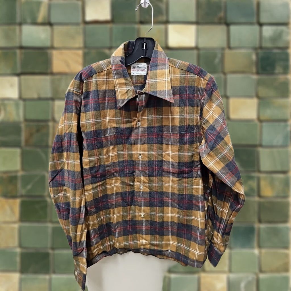Vintage VINTAGE De Luxe Plaid Shirt Cotton Medium Long Sleeve Button-Up Rockabilly Mens Size US M / EU 48-50 / 2 - 1 Thumbnail