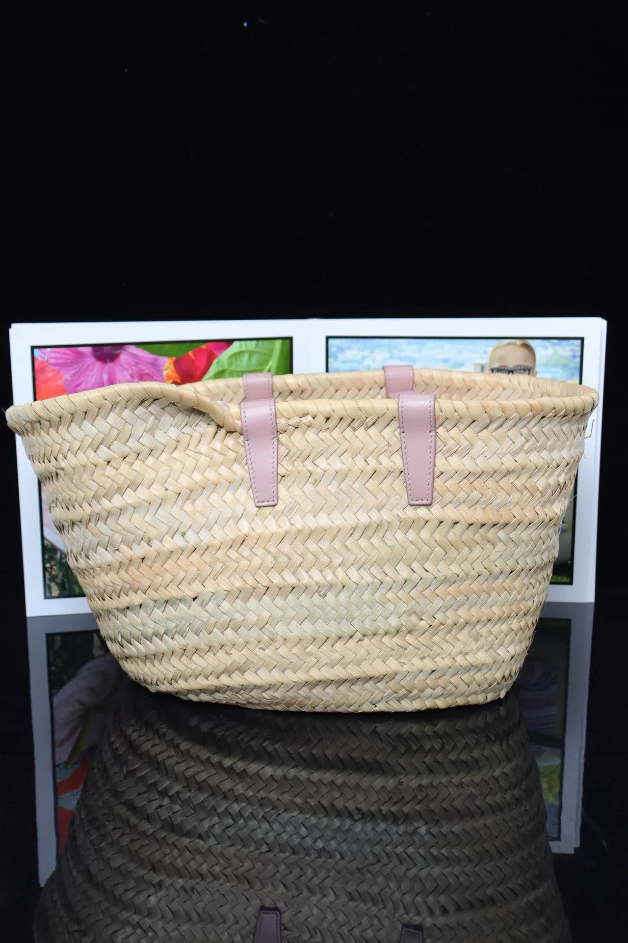 Celine Celine Straw Basket Bag Pink 26x19.5x14 Size ONE SIZE - 2 Thumbnail