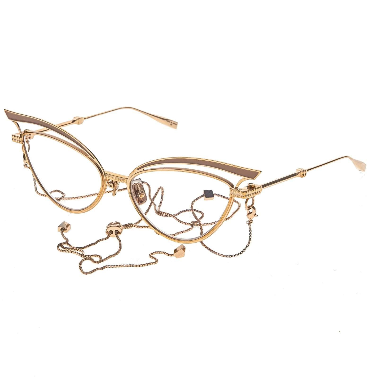 Valentino VALENTINO V-GLASSLINER VLX118 Gold Chain Pink VLX 118F Size ONE SIZE - 8 Thumbnail