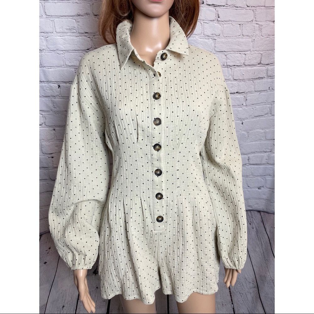 Other NWT New Le Lis LONG BALLON SLEEVE PLEATED ROMPER Size S Size 28" / US 6 / IT 42 - 5 Thumbnail