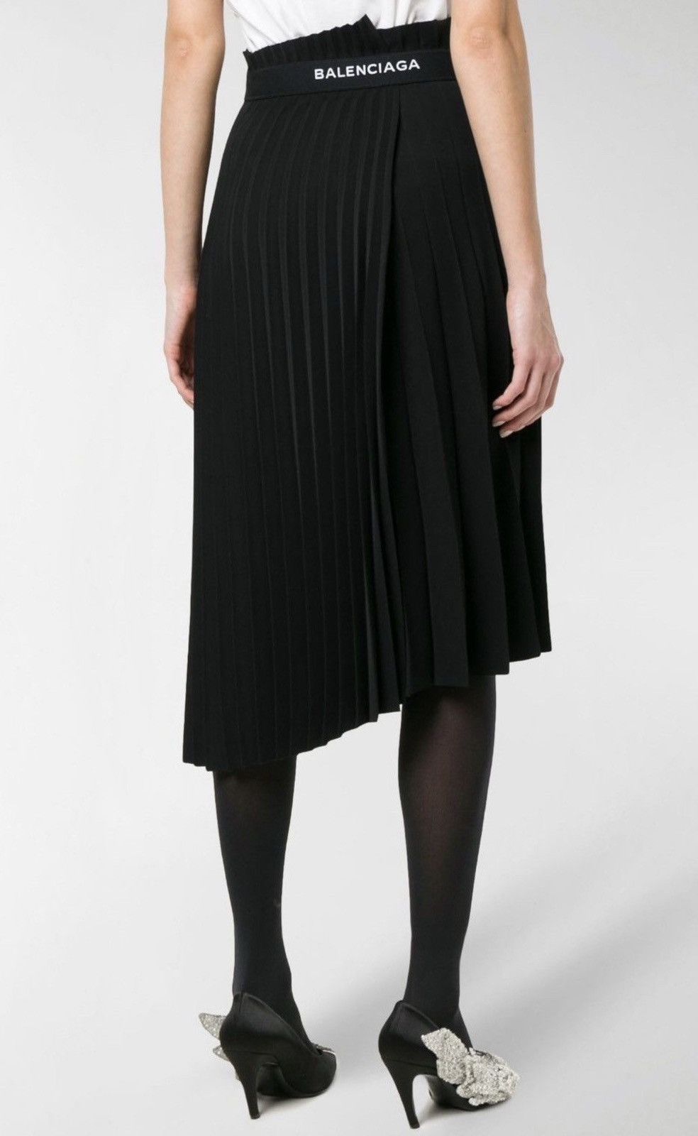 Balenciaga long skirt Logo Back Pleated Skirt Avant garde