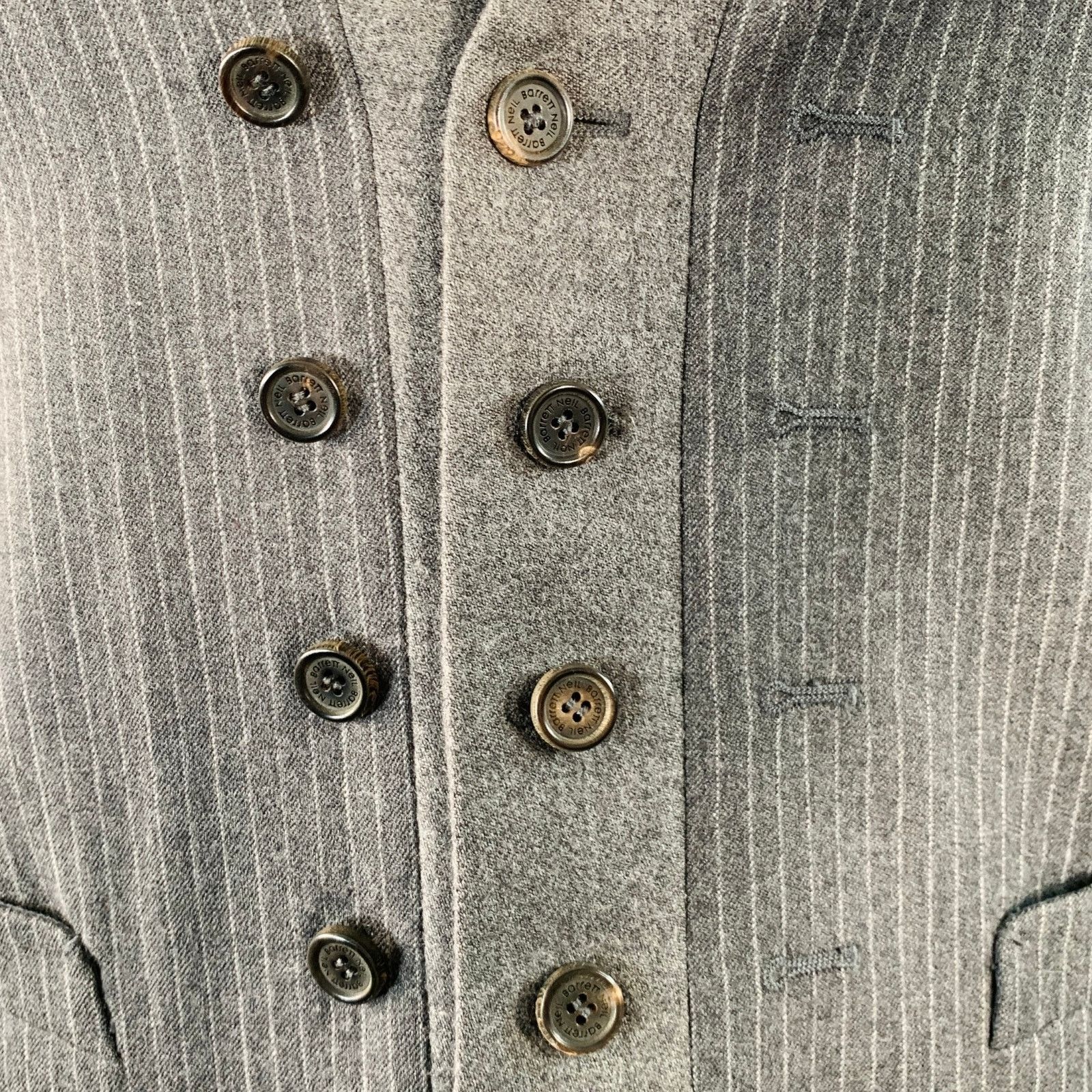 Neil Barrett NEIL BARRETT Grey Wool Double Breasted Notch Lapel Vest Size 42R - 3 Thumbnail