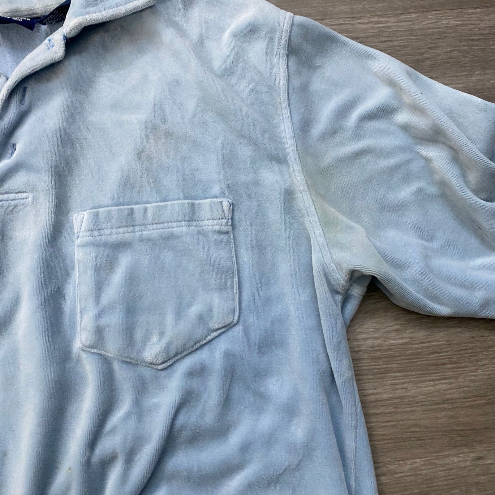 Vintage VINTAGE BLUE VELOUR LONGSLEEVE SWEATSHIRT LARGE Size US L / EU 52-54 / 3 - 6 Thumbnail