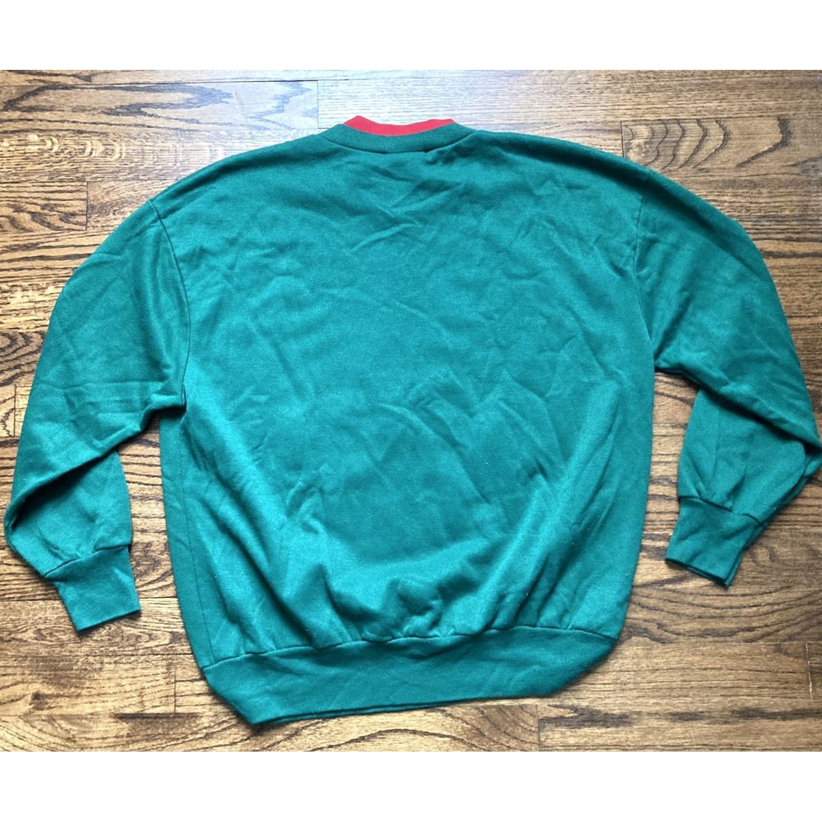 Basic Editions VINTAGE Basic Editions Cat Sweatshirt Shirt Women Small Green 90s Cottage Core Collared Long Sleeve Size S / US 4 / IT 40 - 7 Thumbnail