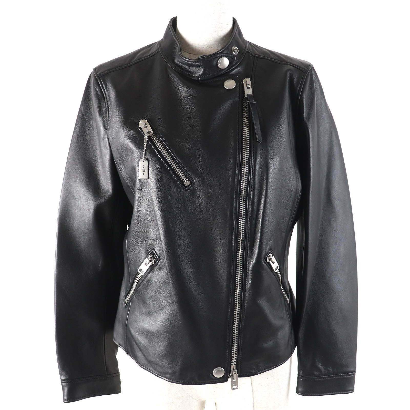 Coach Coach Coach Uptown Racer Jacket Sheep Leather Jacket Leather Outerwear F33830 DUTY FREE for USA Size ONE SIZE - 1 Thumbnail