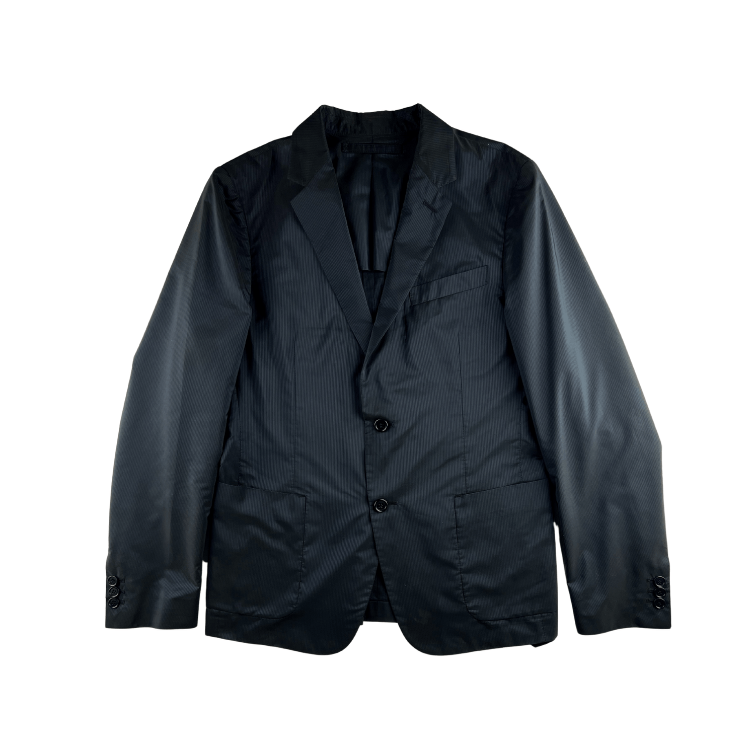 Prada Prada Tiny Pinstripe Navy Blazer Size 50S - 2 Thumbnail