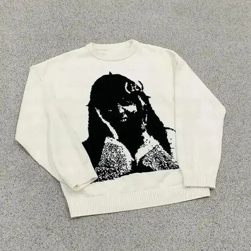 Aran Isles Knitwear Print Portrait Pattern Knitted Sweater Size US XL / EU 56 / 4 - 1 Thumbnail