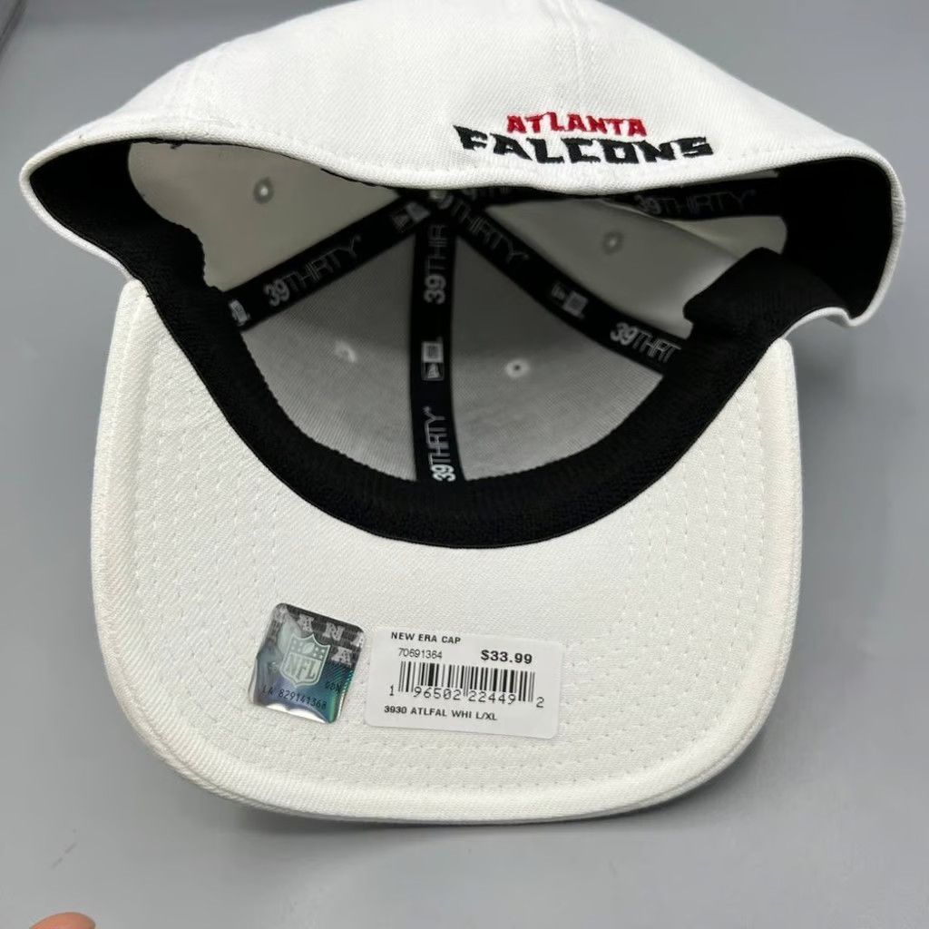 New Era Atlanta Falcons Hat Men L-XL White Stretch Fitted Cap New Size ONE SIZE - 6 Thumbnail