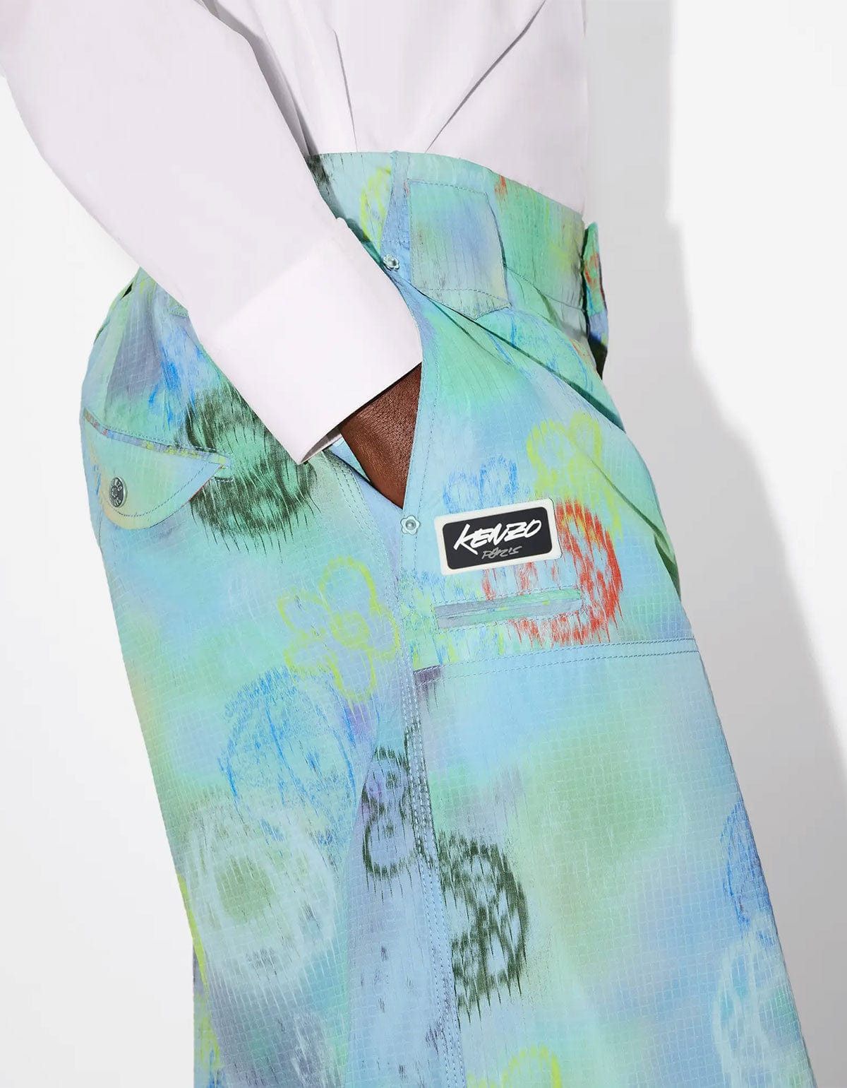 Kenzo Kenzo x Futura 2000 Blue Double Knee Pants Size US 34 / EU 50 - 5 Thumbnail