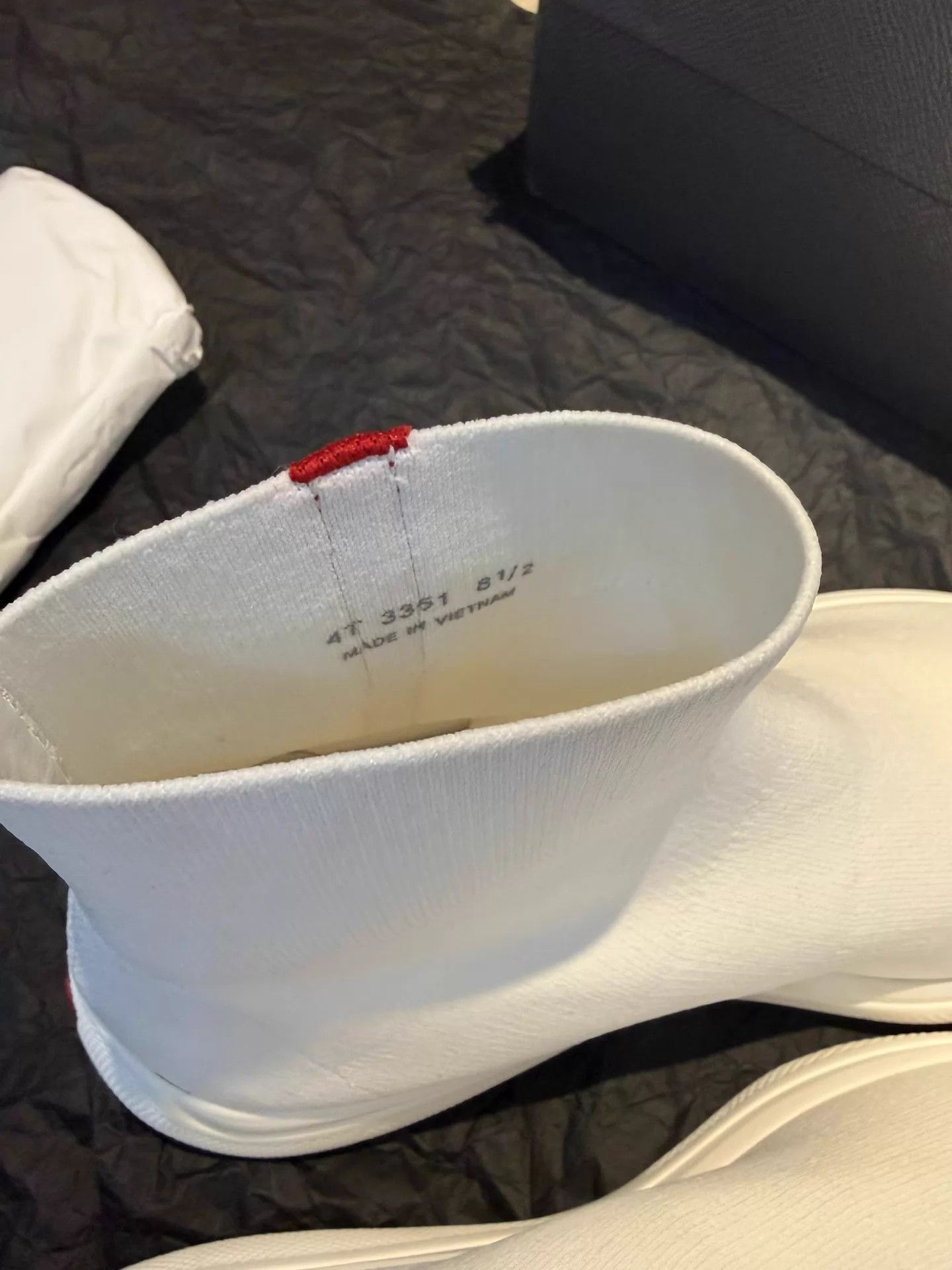 Prada Prada Sock Sneaker White Slip-On High-Top Red Label 42-43 Size US 9.5 / EU 42-43 - 6 Thumbnail