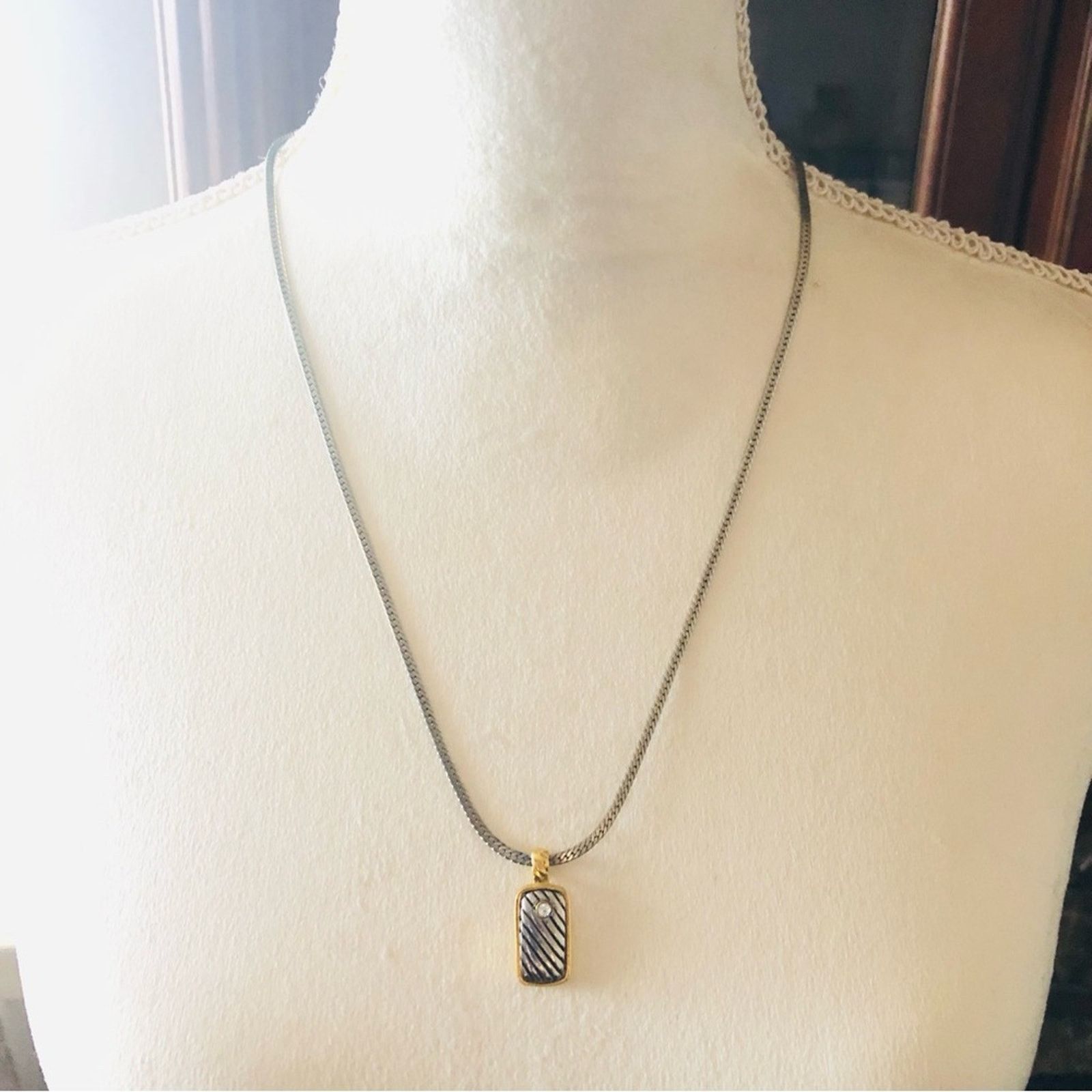 Vintage Vintage gold and silver tone pendant chain necklace Size ONE SIZE - 3 Thumbnail