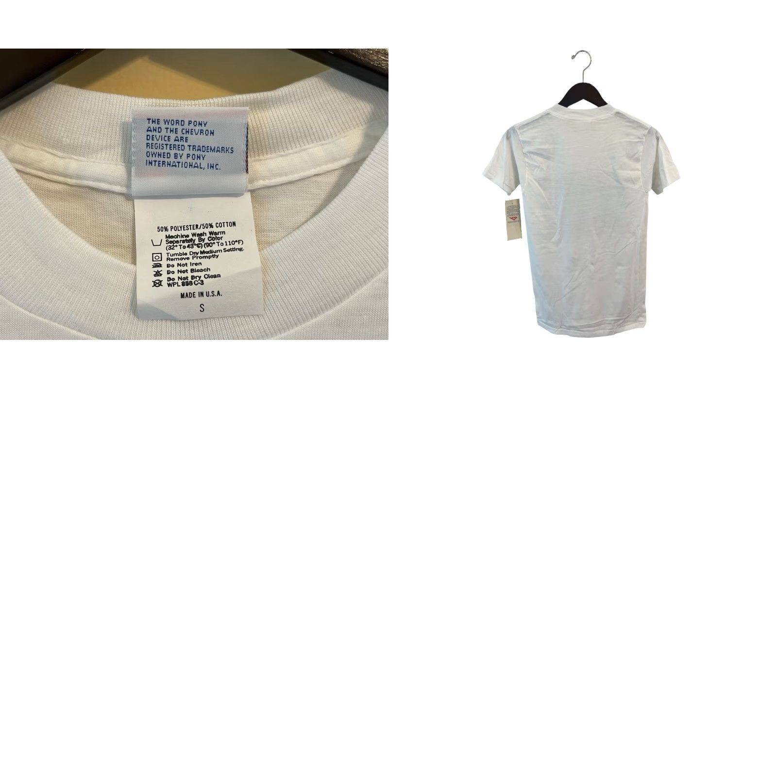 PONY VINTAGE PONY T-Shirt Mens Small 90s White Deadstock NWT Made in USA Lined Cotton Blend Crew Neck Graphic Size US S / EU 44-46 / 1 - 8 Thumbnail