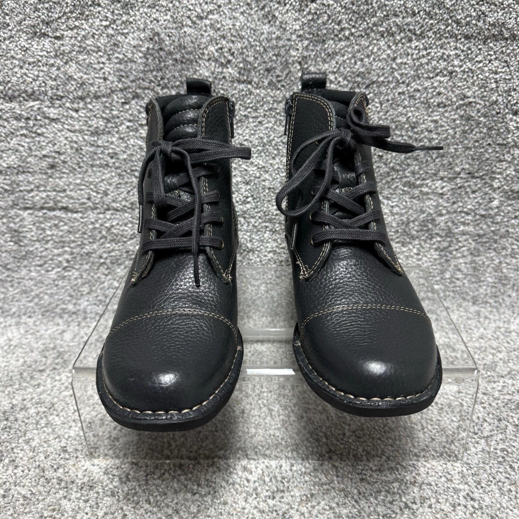 Clarks Clarks Boots Womens Combat Ankle Leather Size 7 Gray Casual Grunge Dark Academia City Biker Travel Size US 5 / IT 35 - 4 Thumbnail