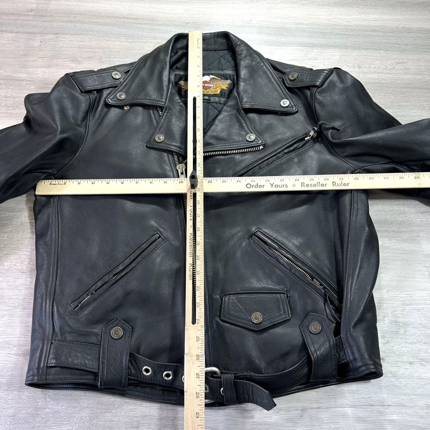 Harley Davidson VINTAGE Harley-Davidson Mens Jacket 48 Leather Black Biker Motorcycle Riding USA Jacket/Coat Short Zip Pockets Size US M / EU 48-50 / 2 - 6 Thumbnail