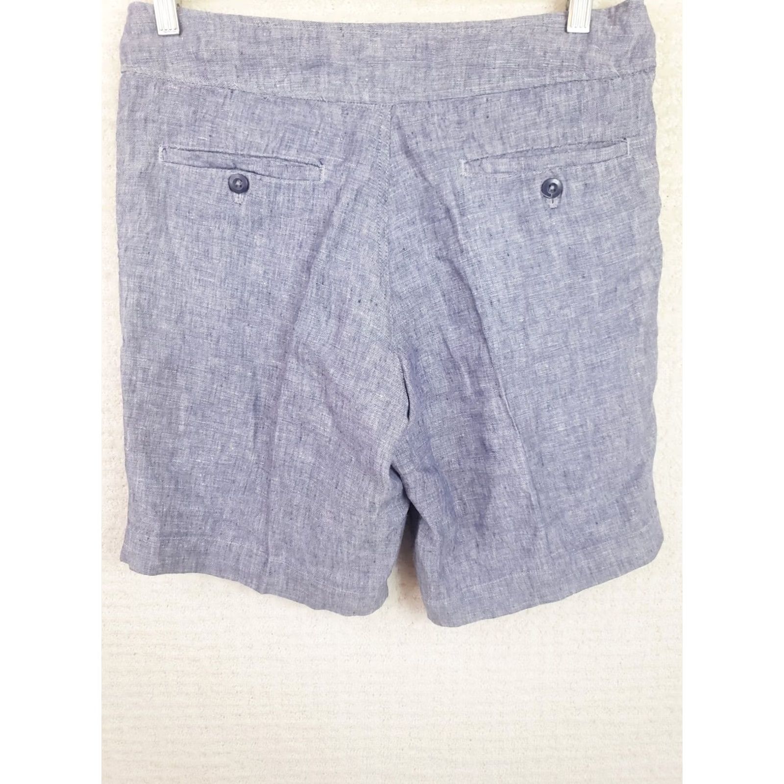 Jones New York Jones New York 100% Linen Coastal Chambray Shorts Womens Sz 4 Blue Drawstring 9" Bermuda Relaxed 4-pocket Size 27" / US 4 / IT 40 - 6 Thumbnail