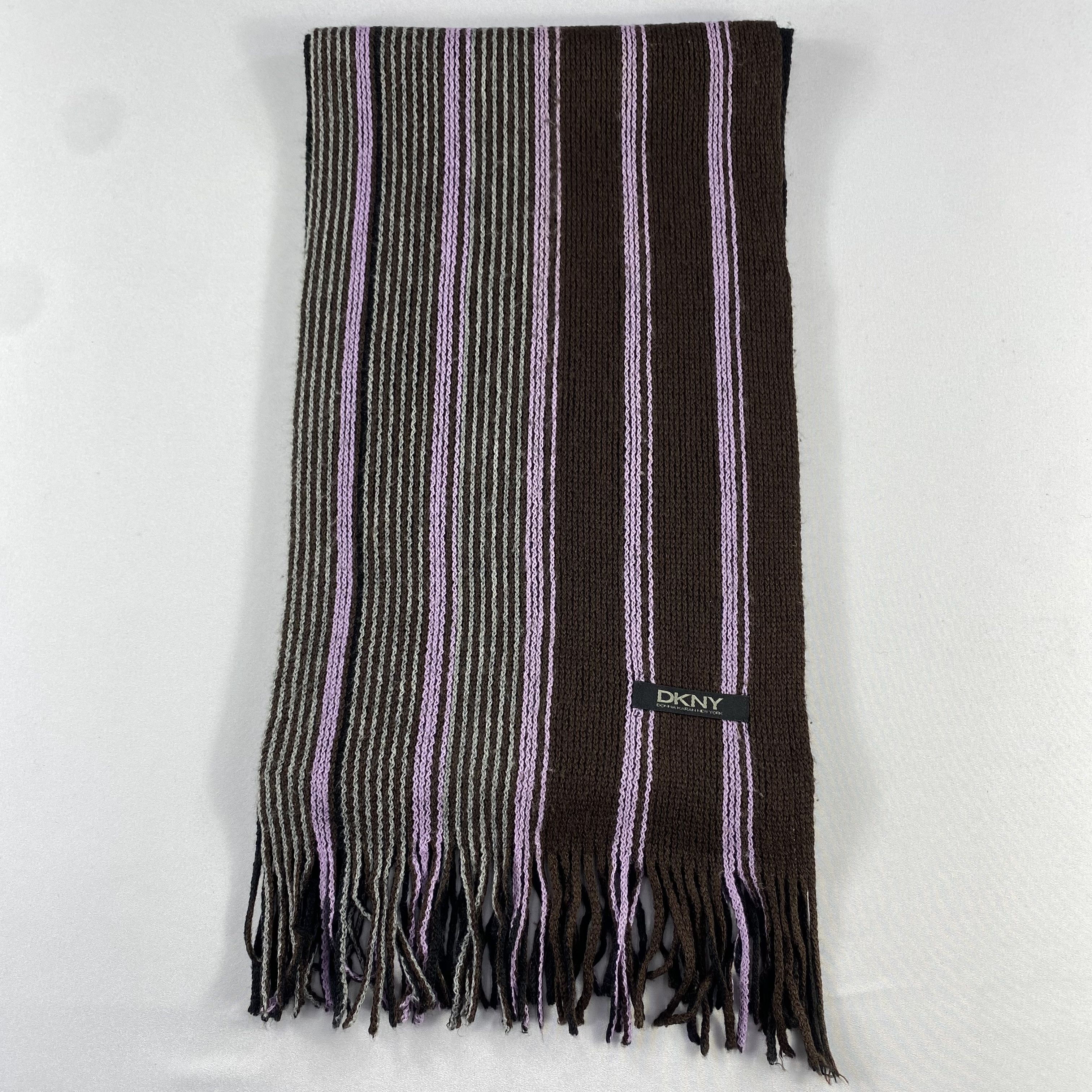 DKNY DKNY Stripe Scarf Neck Wrap Wool Muffler Size ONE SIZE - 2 Thumbnail